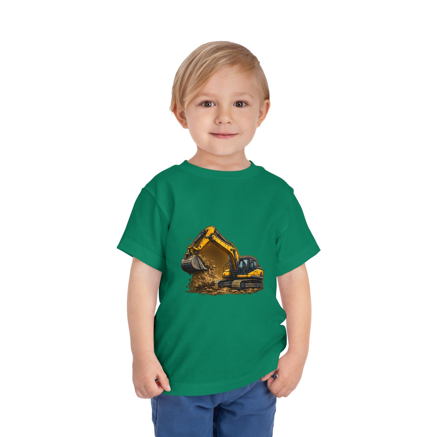 Toddler Excavator Tee — Yellow Digging Construction Truck Shirt - Front Patch Kids Co.