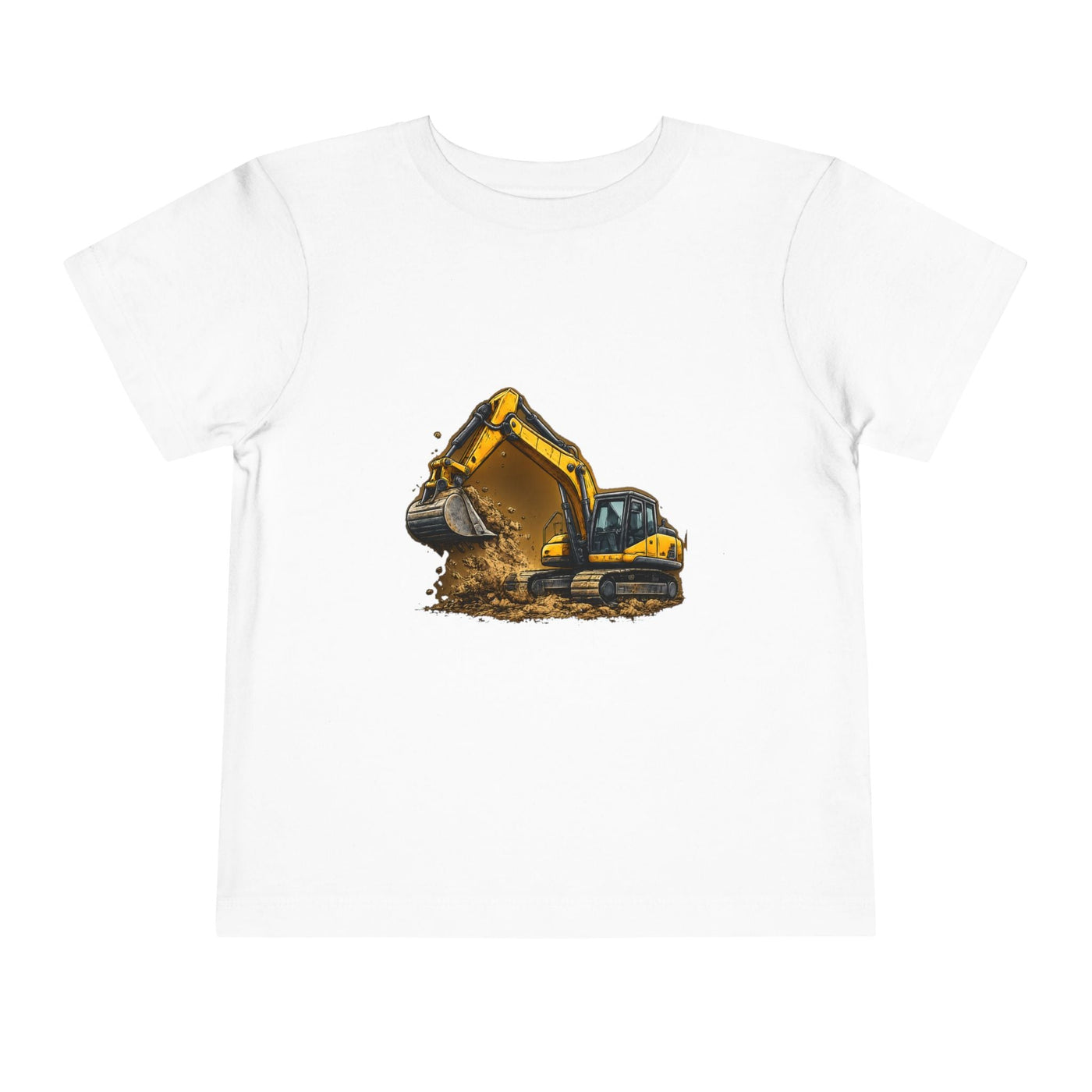 Toddler Excavator Tee — Yellow Digging Construction Truck Shirt - Front Patch Kids Co.
