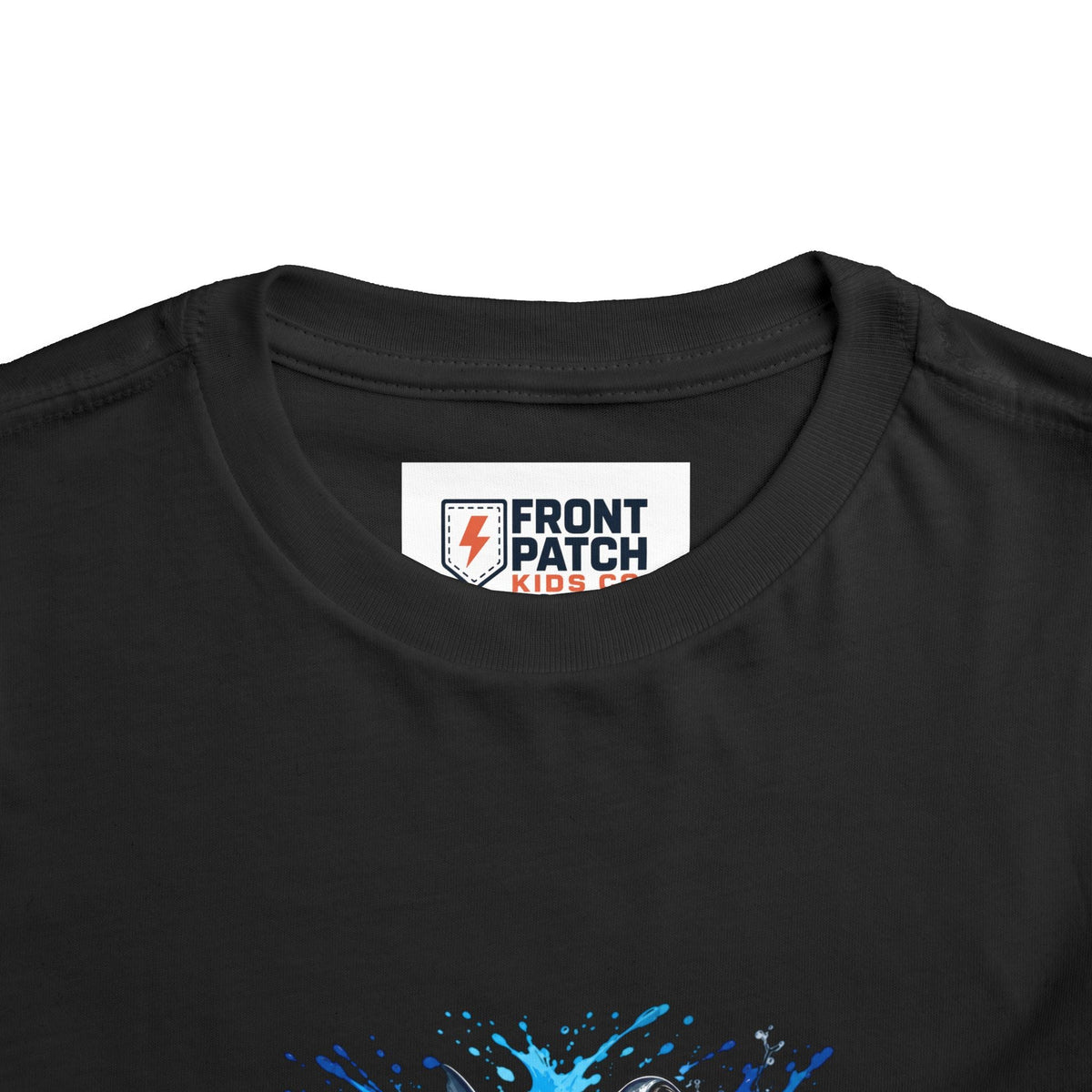 Toddler Shark T-Shirt – Playful Hammerhead Splash Tee for Kids - Front Patch Kids Co.