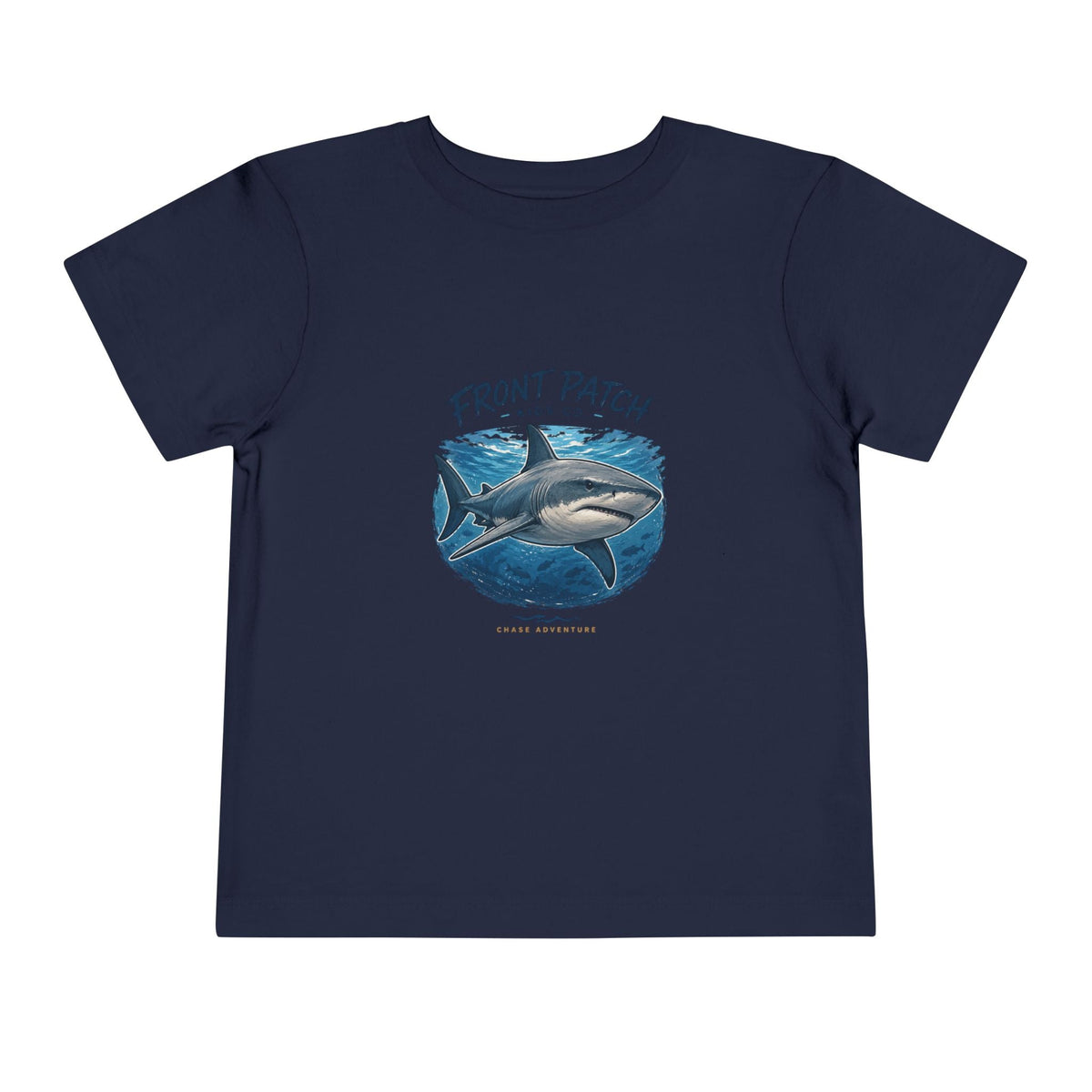 Toddler Shark Tee - "Front Patch" Ocean Shark Graphic Kids Shirt - Front Patch Kids Co.
