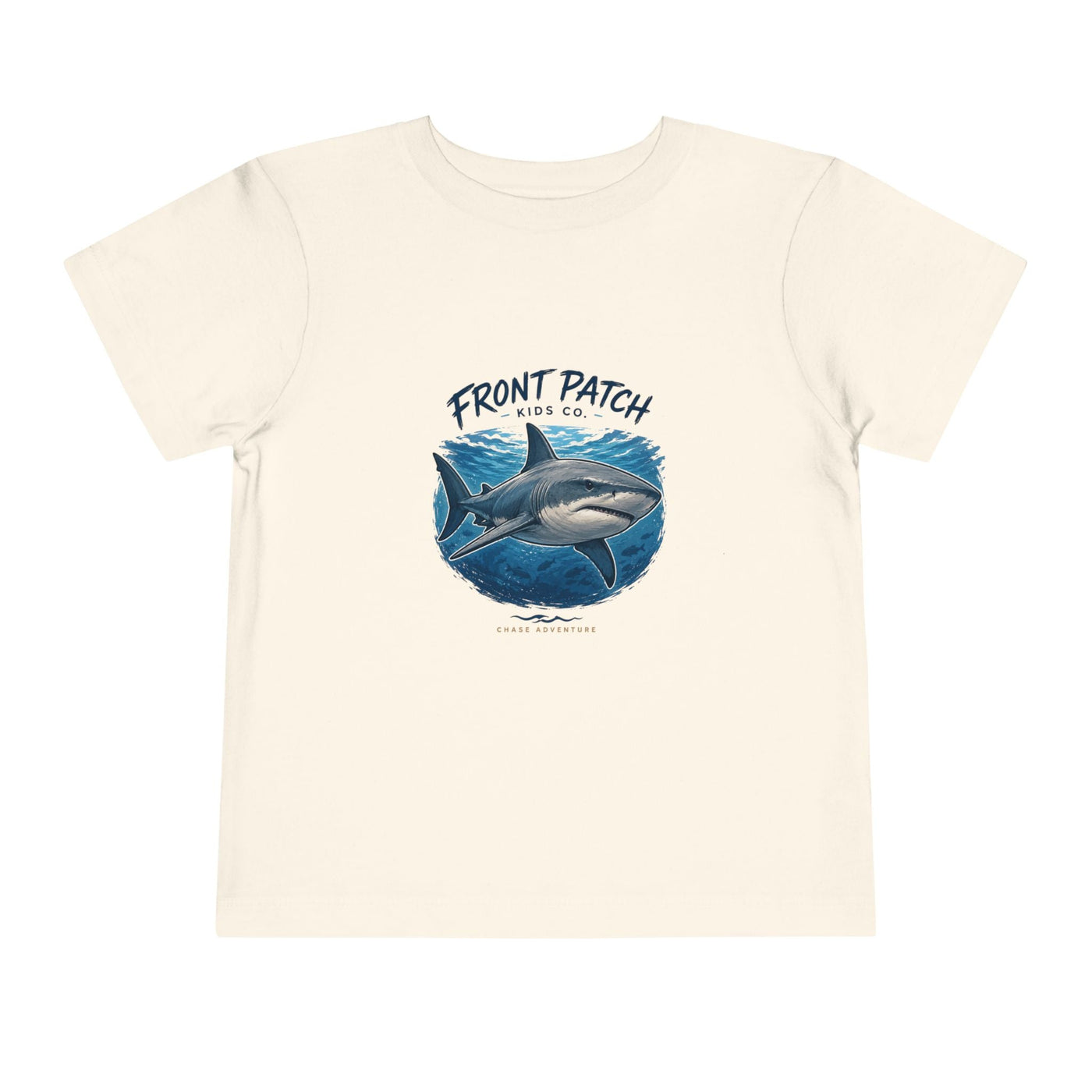 Toddler Shark Tee - "Front Patch" Ocean Shark Graphic Kids Shirt - Front Patch Kids Co.