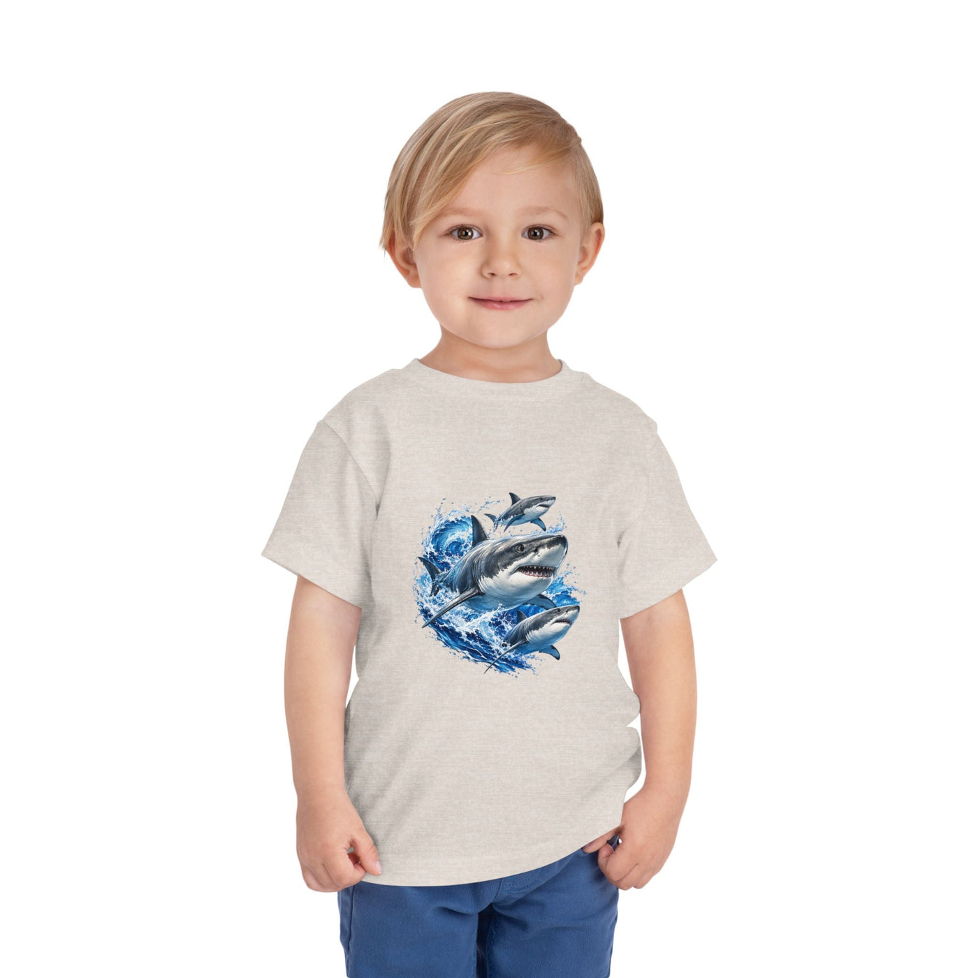 Toddler Shark Tee — Playful Ocean Sharks Graphic Shirt - Front Patch Kids Co.