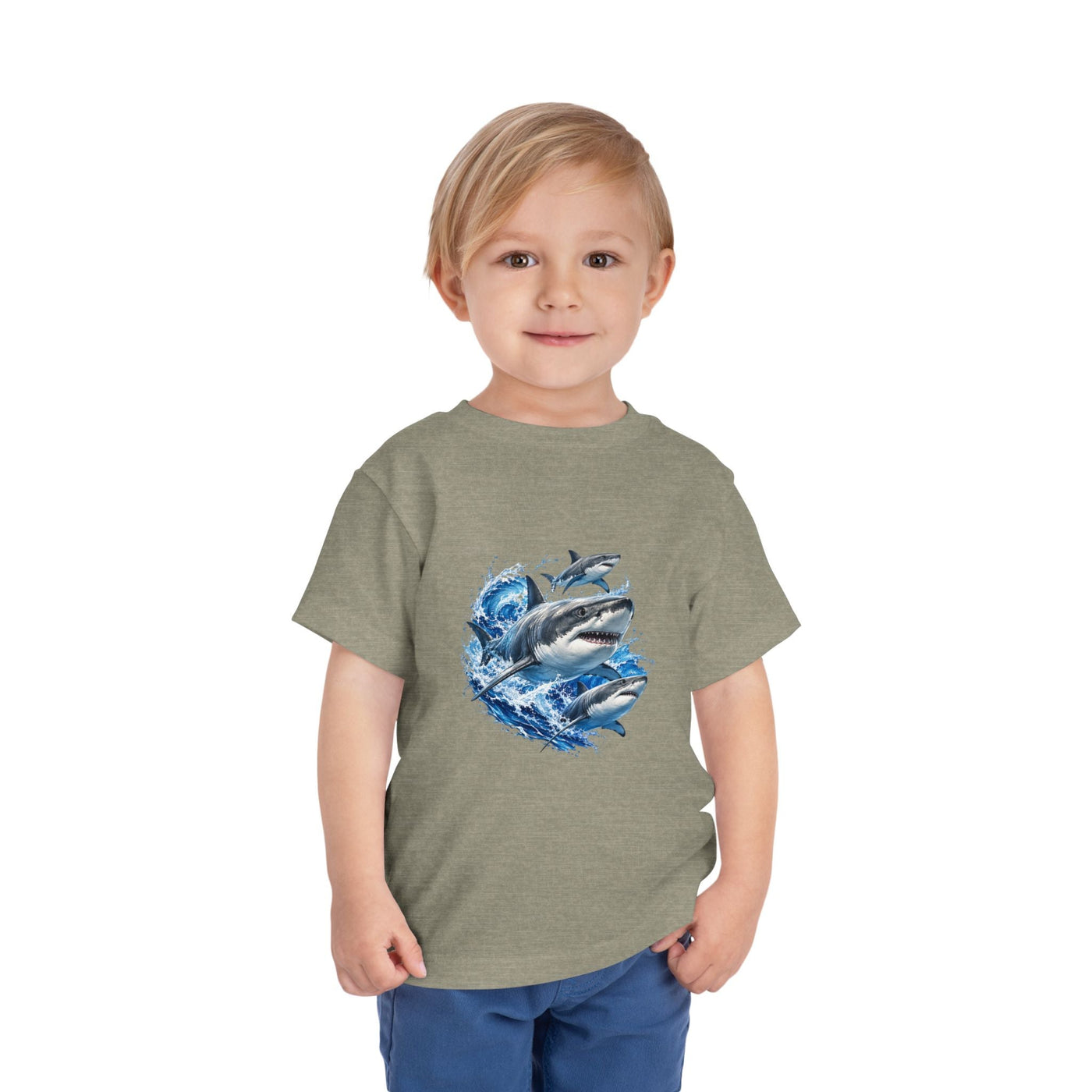 Toddler Shark Tee — Playful Ocean Sharks Graphic Shirt - Front Patch Kids Co.