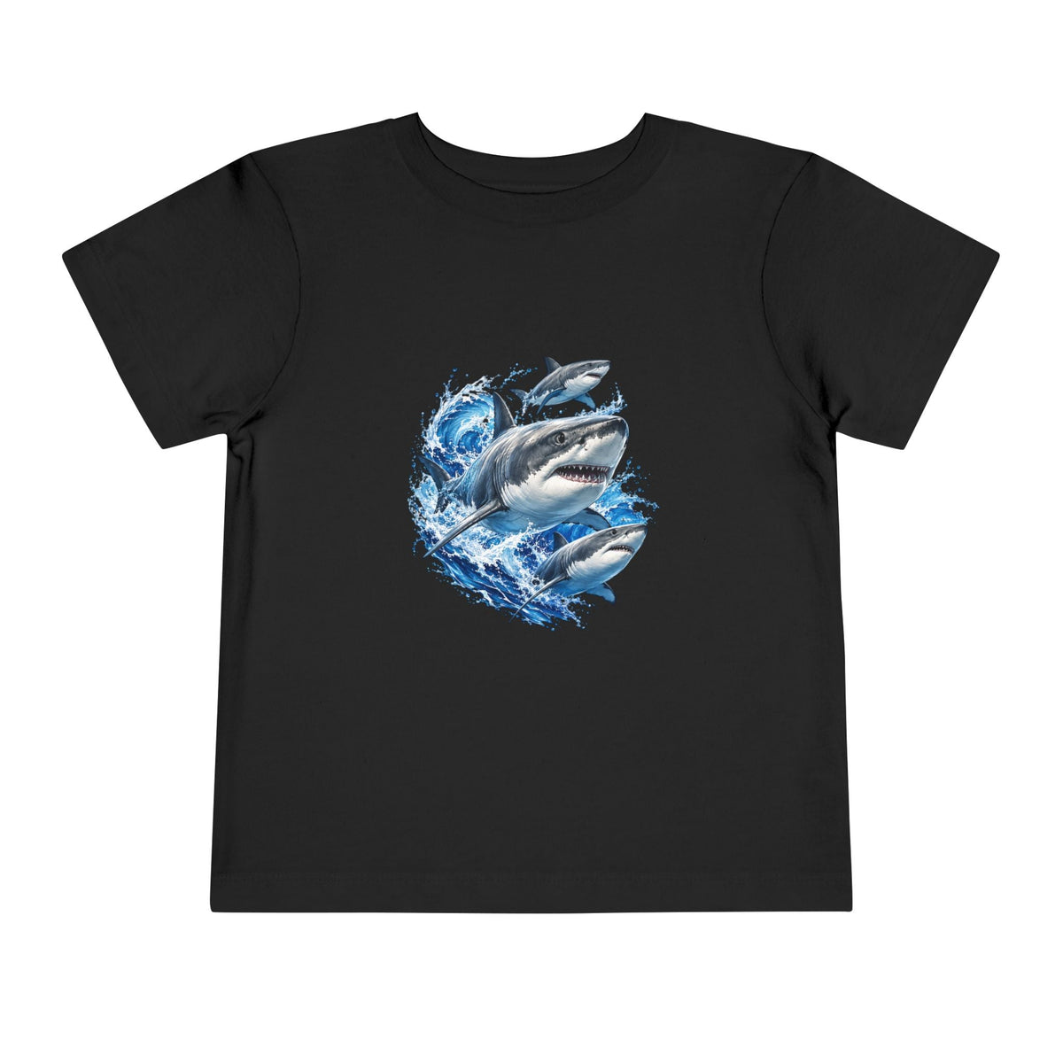 Toddler Shark Tee — Playful Ocean Sharks Graphic Shirt - Front Patch Kids Co.