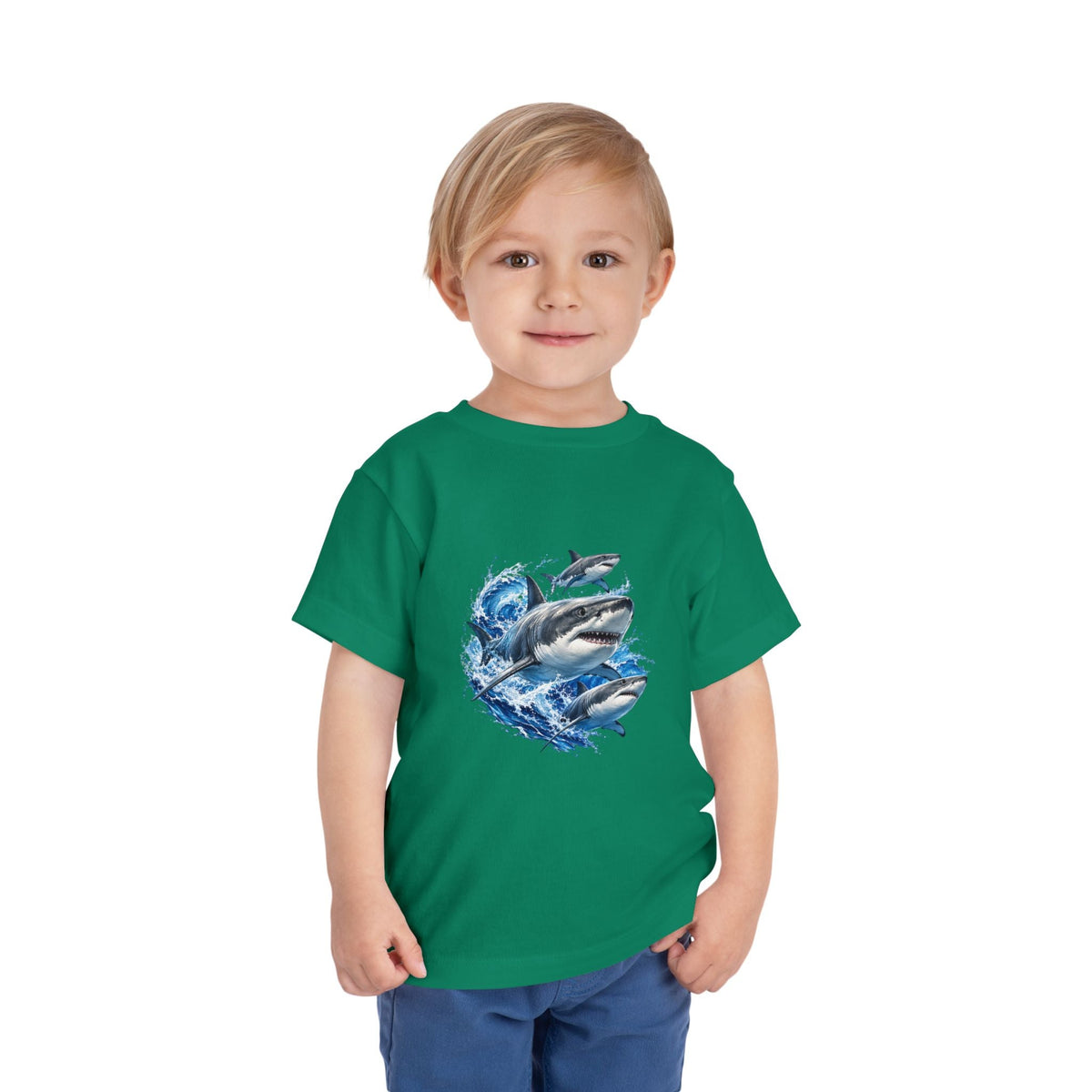 Toddler Shark Tee — Playful Ocean Sharks Graphic Shirt - Front Patch Kids Co.