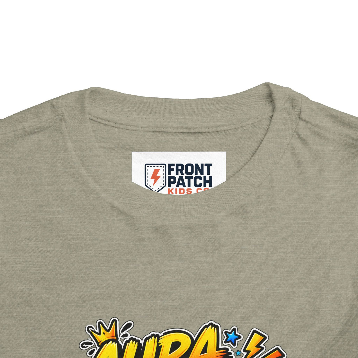 Toddler Tee — 'Aura +1000' Skateboard Shark Graphic Shirt - Front Patch Kids Co.