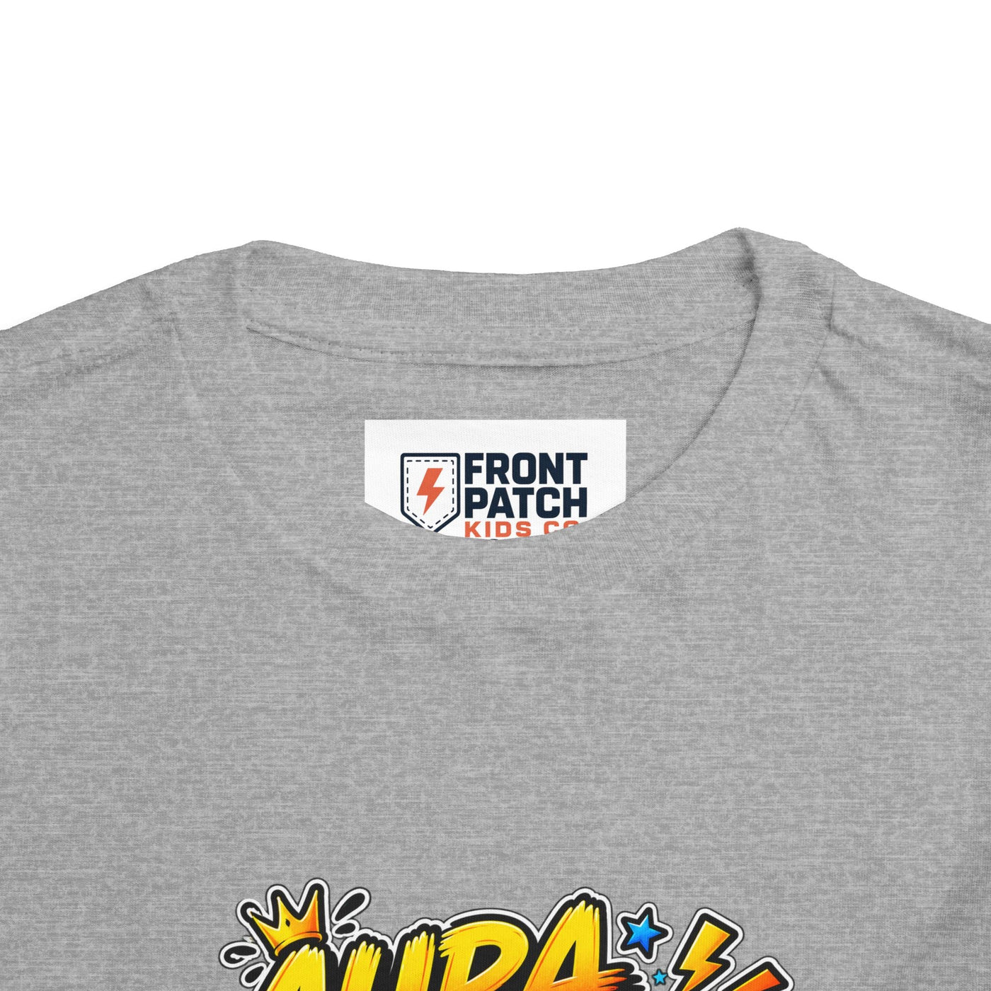 Toddler Tee — 'Aura +1000' Skateboard Shark Graphic Shirt - Front Patch Kids Co.