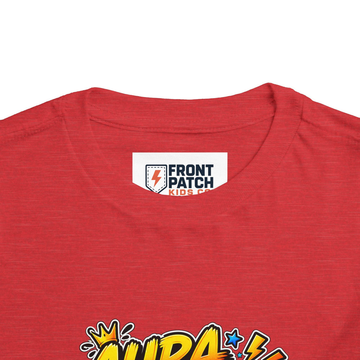 Toddler Tee — 'Aura +1000' Skateboard Shark Graphic Shirt - Front Patch Kids Co.