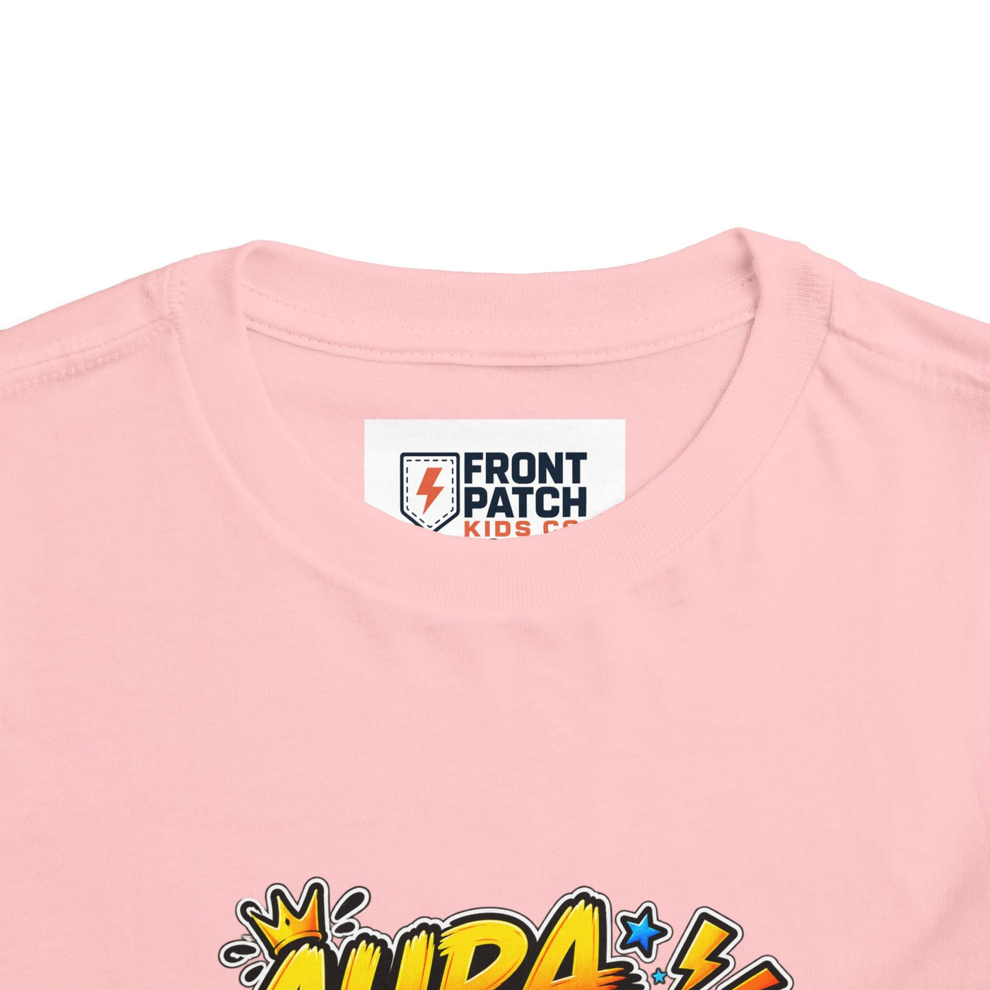 Toddler Tee — 'Aura +1000' Skateboard Shark Graphic Shirt - Front Patch Kids Co.