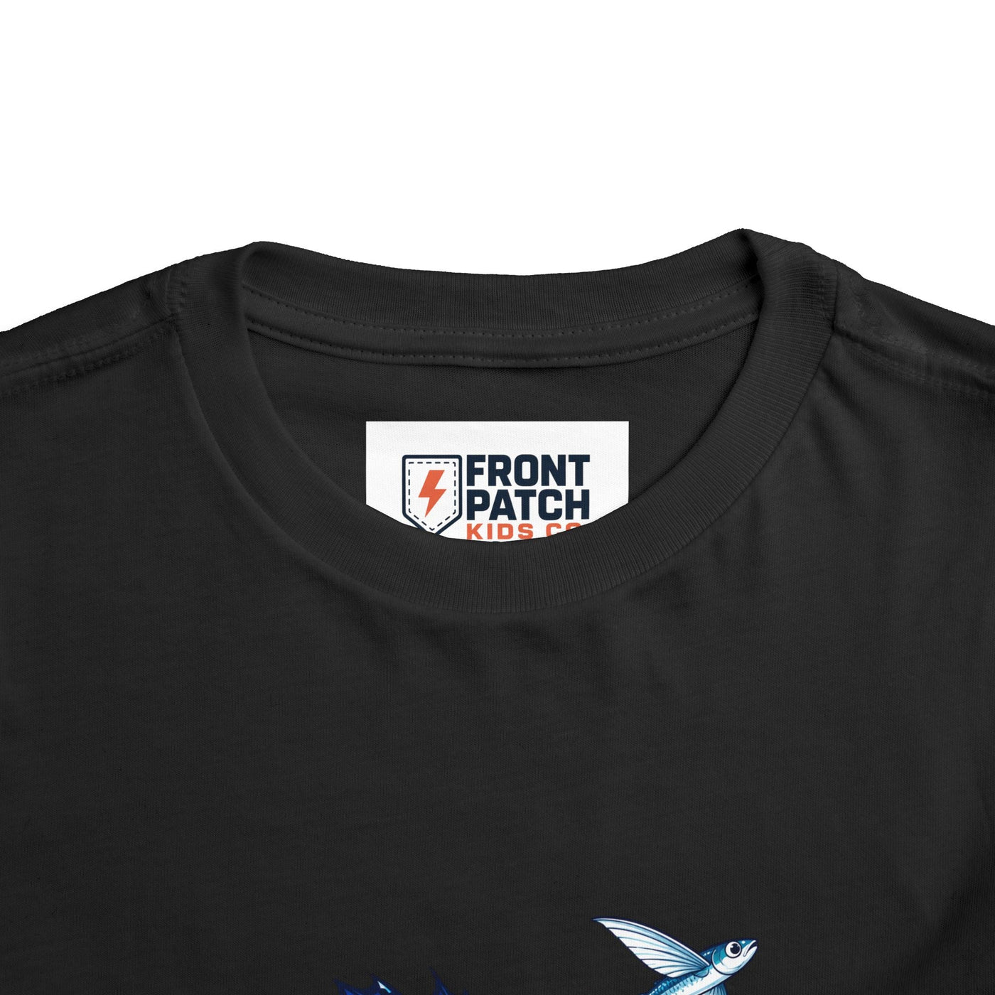 Toddler Tee — Blue Sailfish & Flying Fish Ocean Graphic - Front Patch Kids Co.