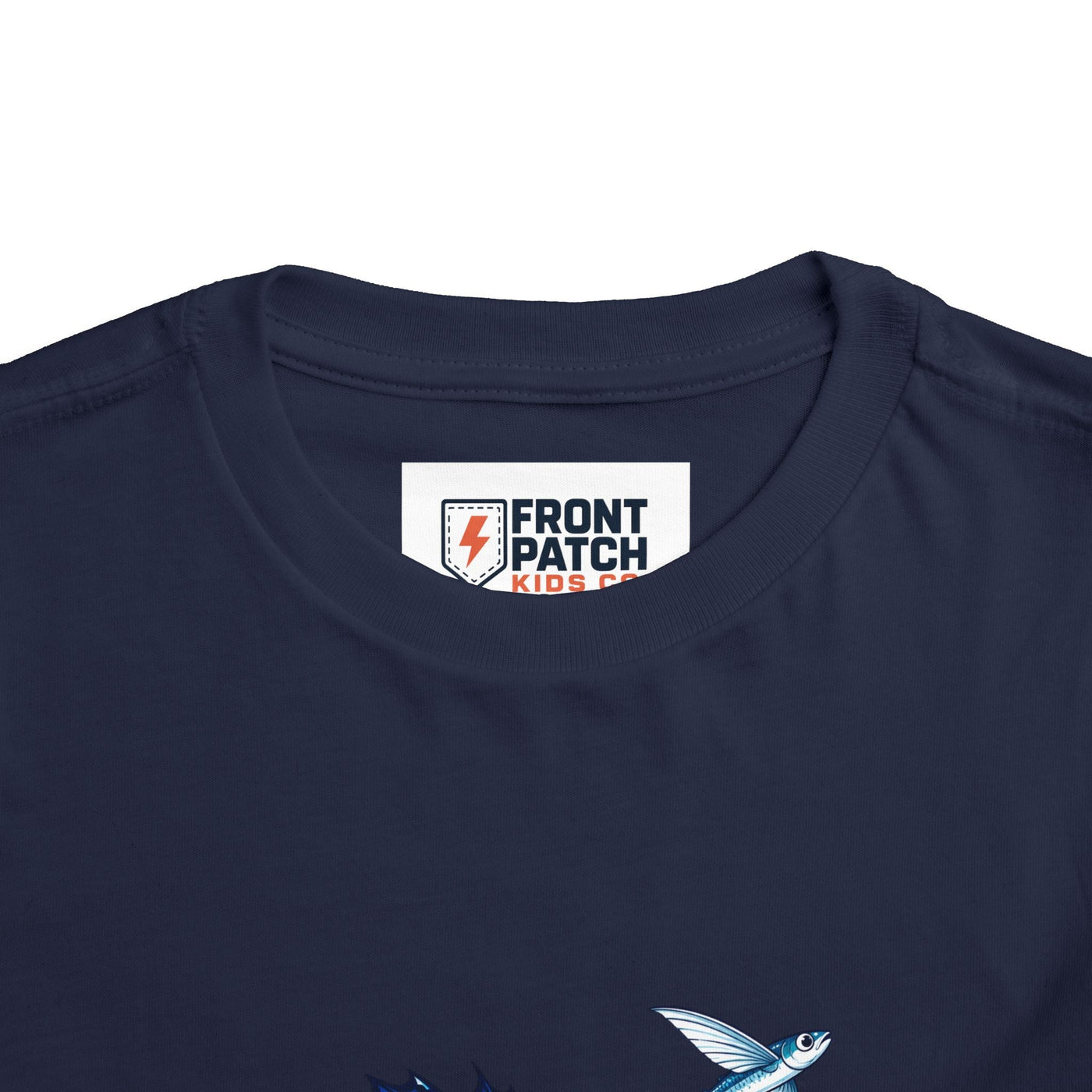 Toddler Tee — Blue Sailfish & Flying Fish Ocean Graphic - Front Patch Kids Co.