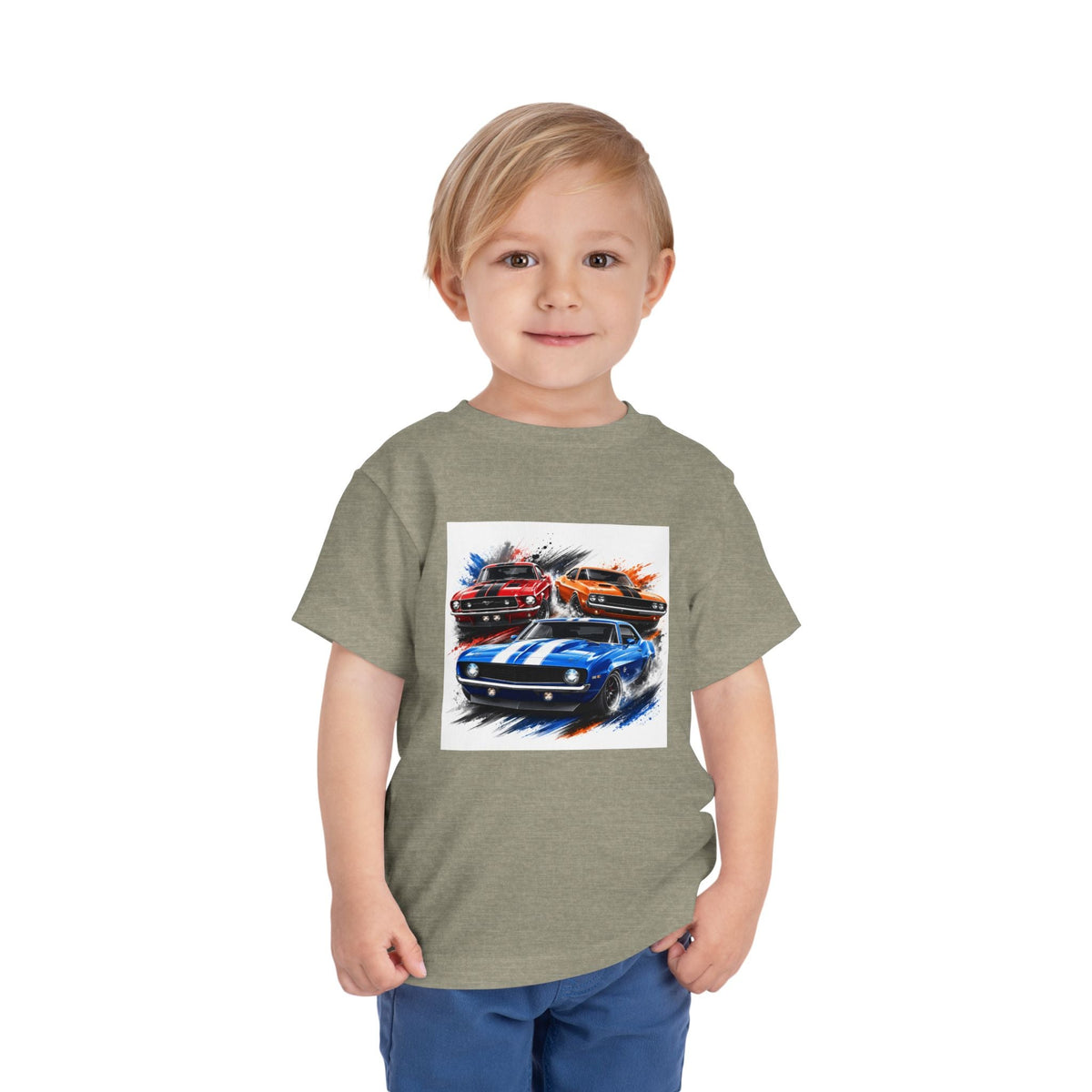 Toddler Tee — Classic Muscle Cars Race Graphic - Front Patch Kids Co.