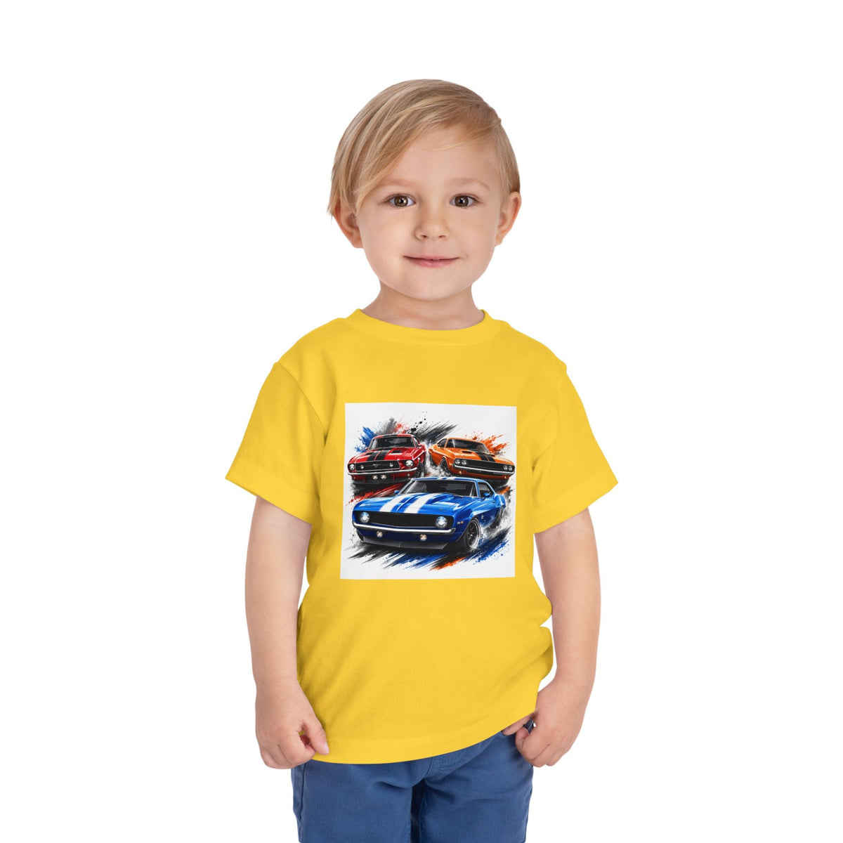 Toddler Tee — Classic Muscle Cars Race Graphic - Front Patch Kids Co.