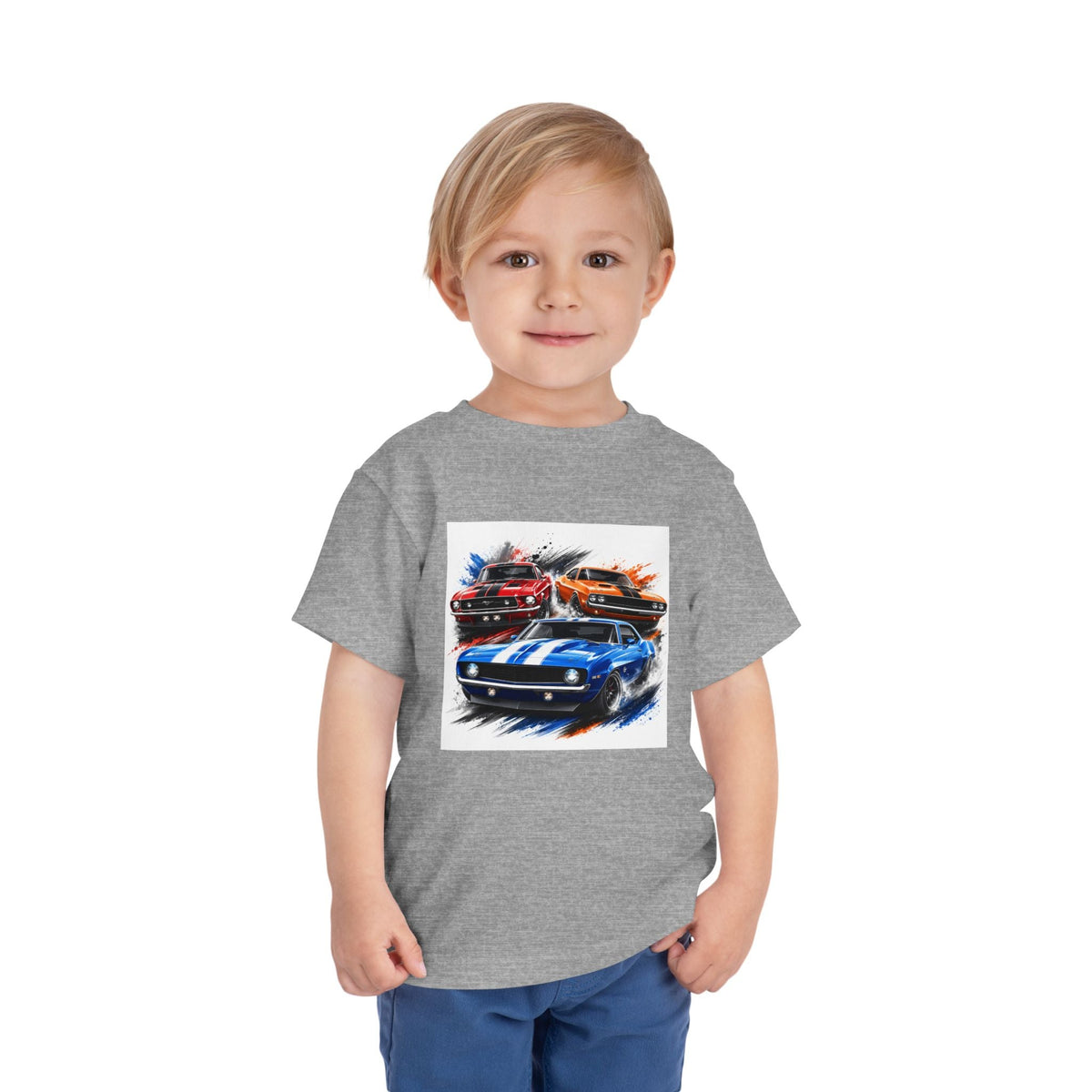 Toddler Tee — Classic Muscle Cars Race Graphic - Front Patch Kids Co.