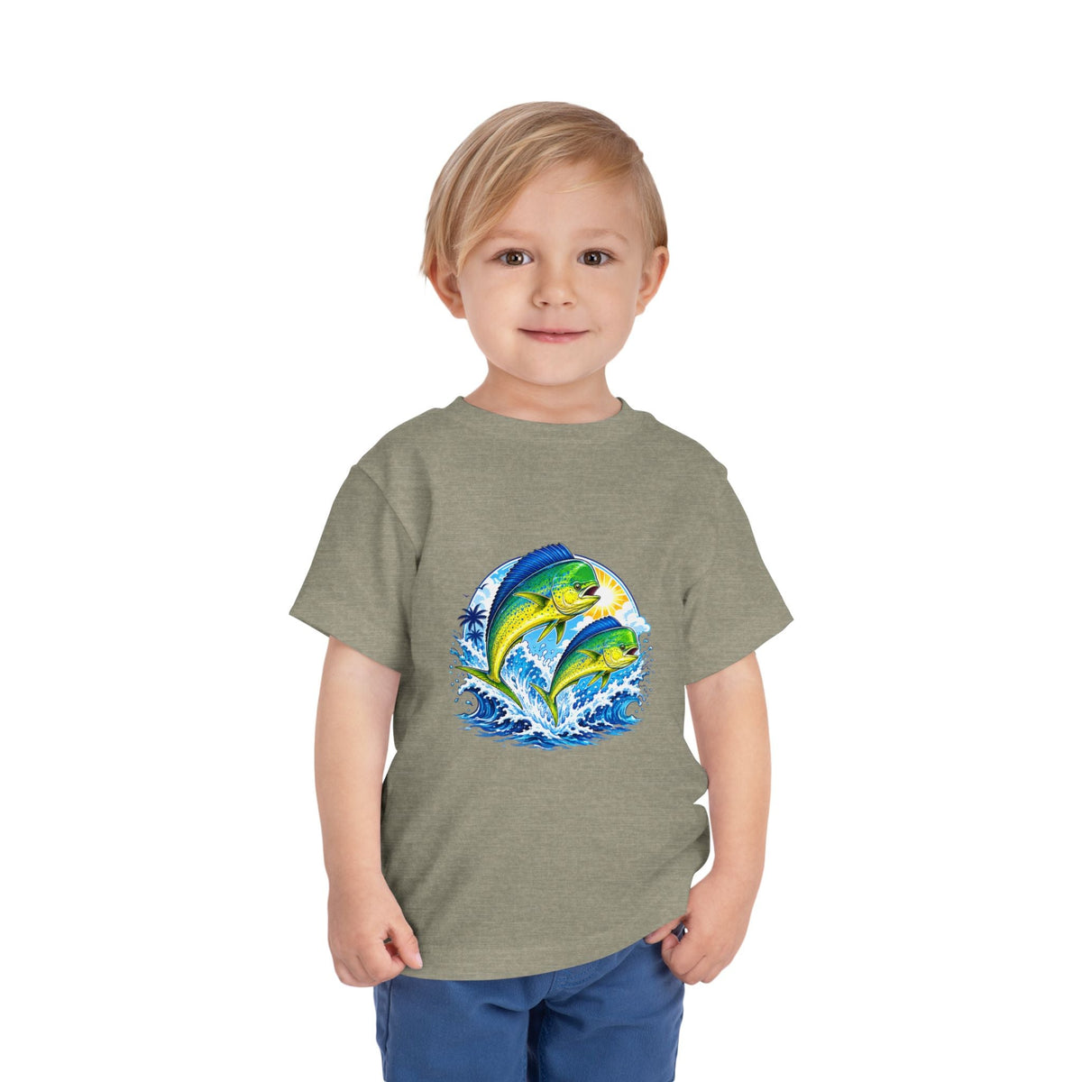 Toddler Tee — Colorful Mahi Mahi Fish Surf Ocean Graphic - Front Patch Kids Co.
