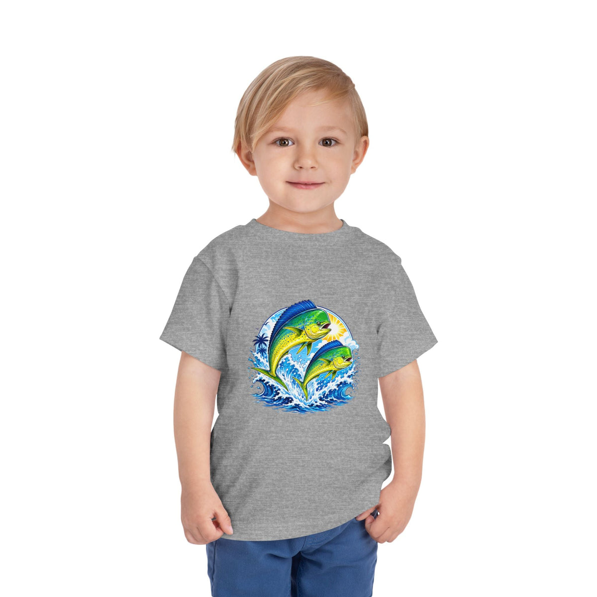 Toddler Tee — Colorful Mahi Mahi Fish Surf Ocean Graphic - Front Patch Kids Co.
