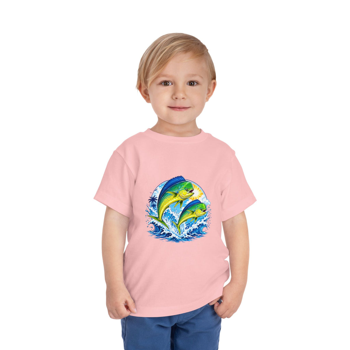 Toddler Tee — Colorful Mahi Mahi Fish Surf Ocean Graphic - Front Patch Kids Co.