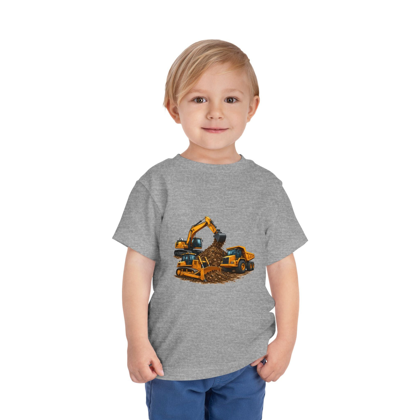 Toddler Tee — Construction Trucks Excavator & Dump Truck Graphic - Front Patch Kids Co.