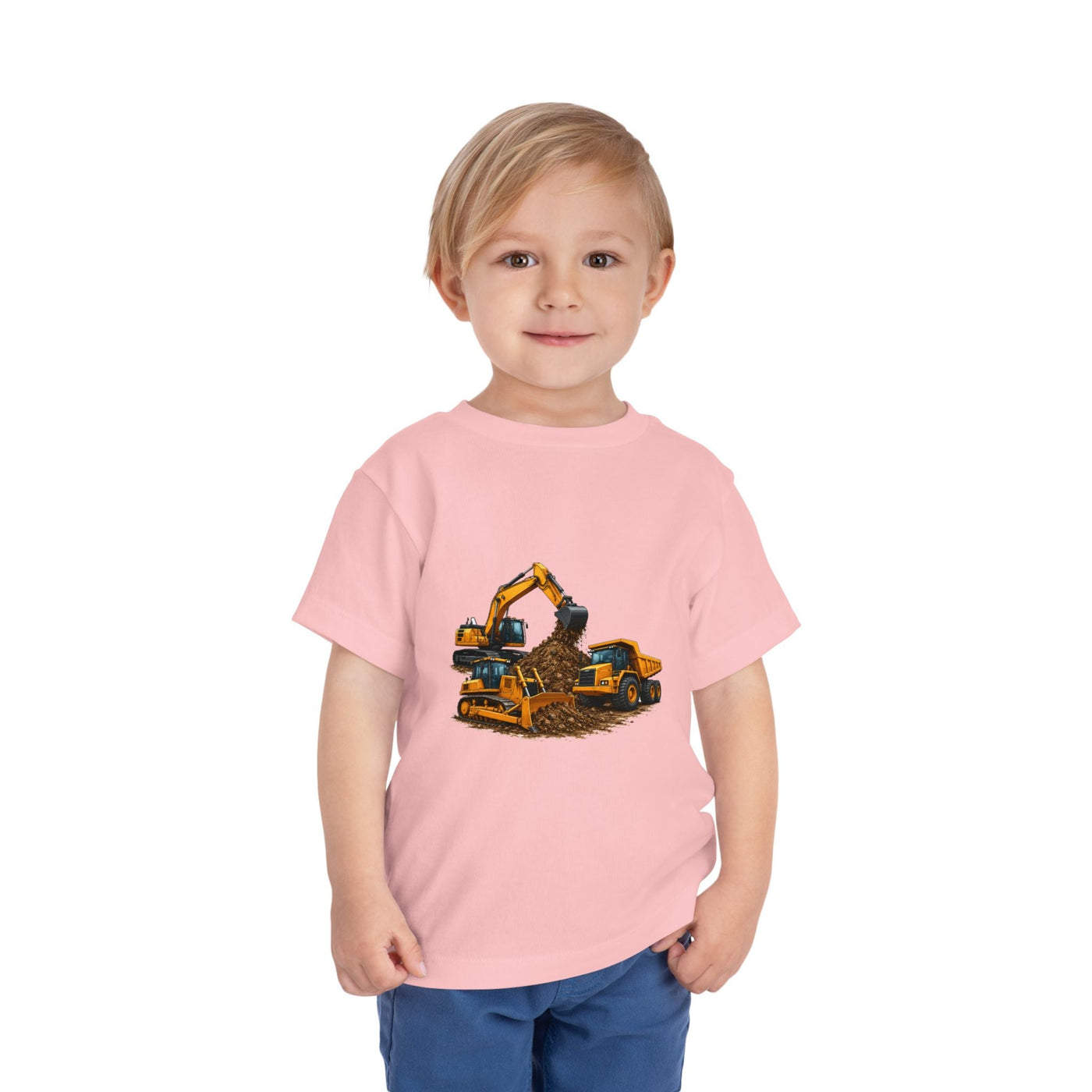 Toddler Tee — Construction Trucks Excavator & Dump Truck Graphic - Front Patch Kids Co.