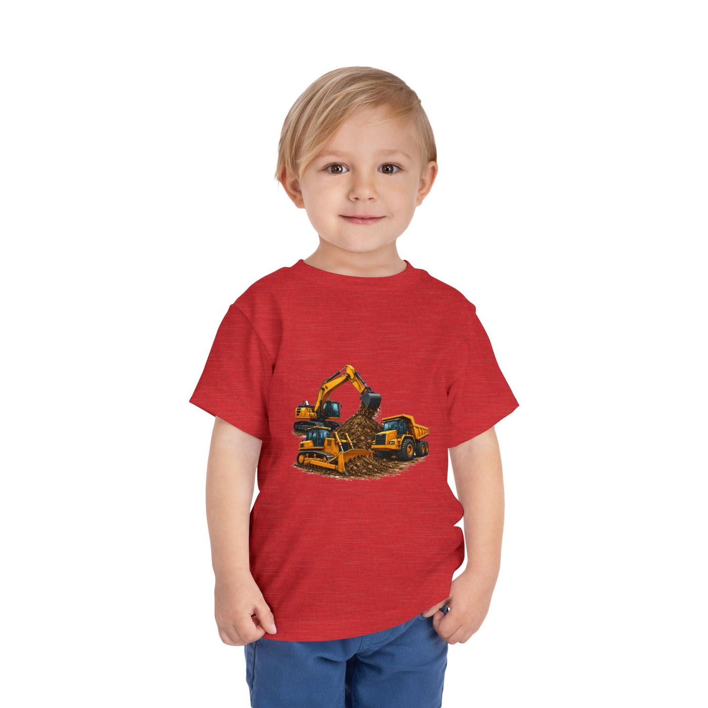 Toddler Tee — Construction Trucks Excavator & Dump Truck Graphic - Front Patch Kids Co.