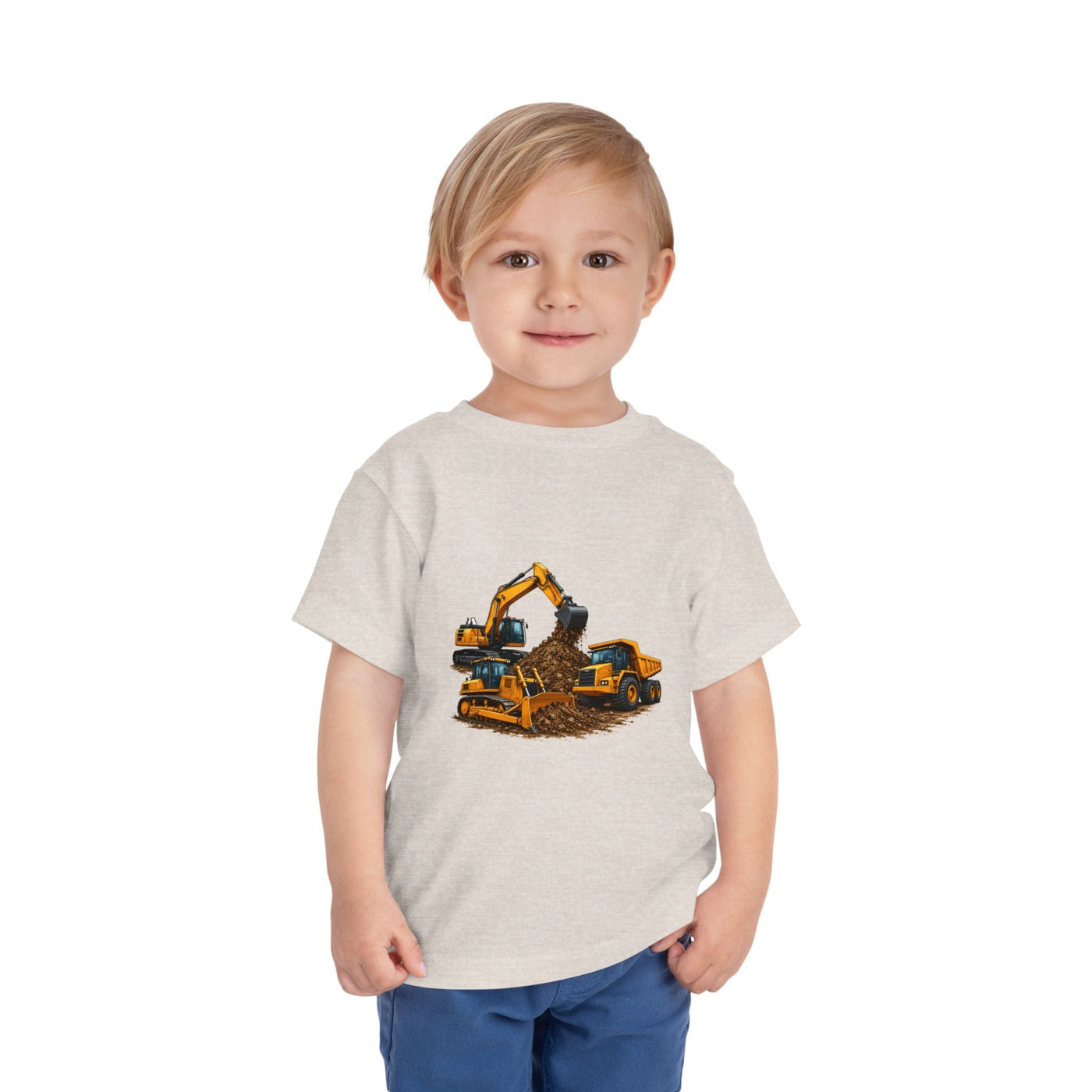 Toddler Tee — Construction Trucks Excavator & Dump Truck Graphic - Front Patch Kids Co.