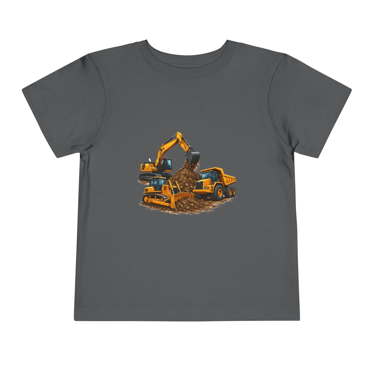 Toddler Tee — Construction Trucks Excavator & Dump Truck Graphic - Front Patch Kids Co.