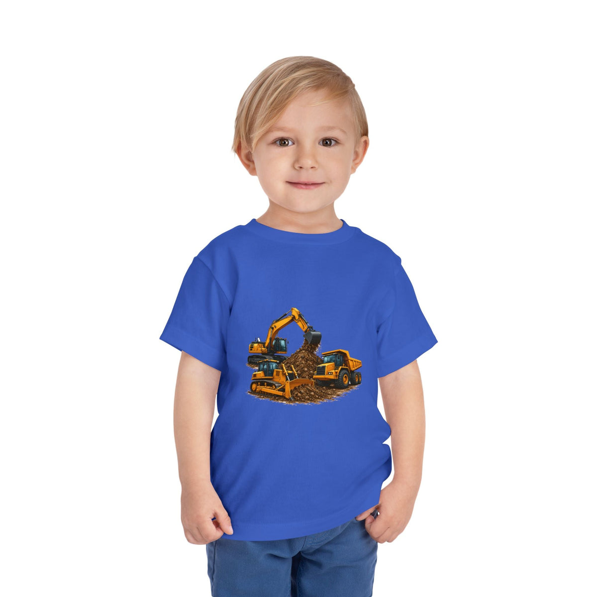 Toddler Tee — Construction Trucks Excavator & Dump Truck Graphic - Front Patch Kids Co.