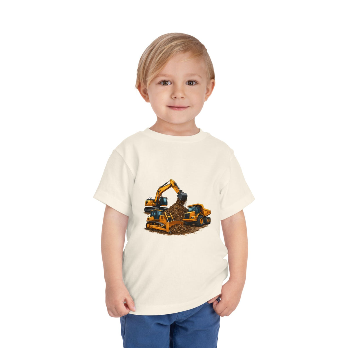 Toddler Tee — Construction Trucks Excavator & Dump Truck Graphic - Front Patch Kids Co.