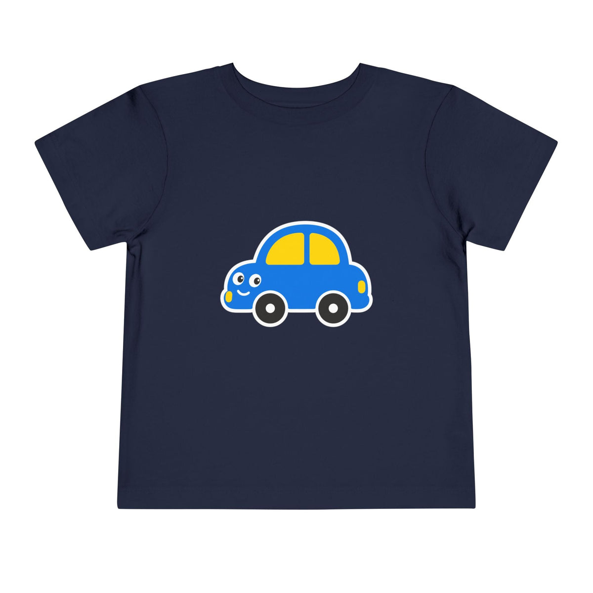 Toddler Tee — Cute Blue Cartoon Car Graphic - Front Patch Kids Co.