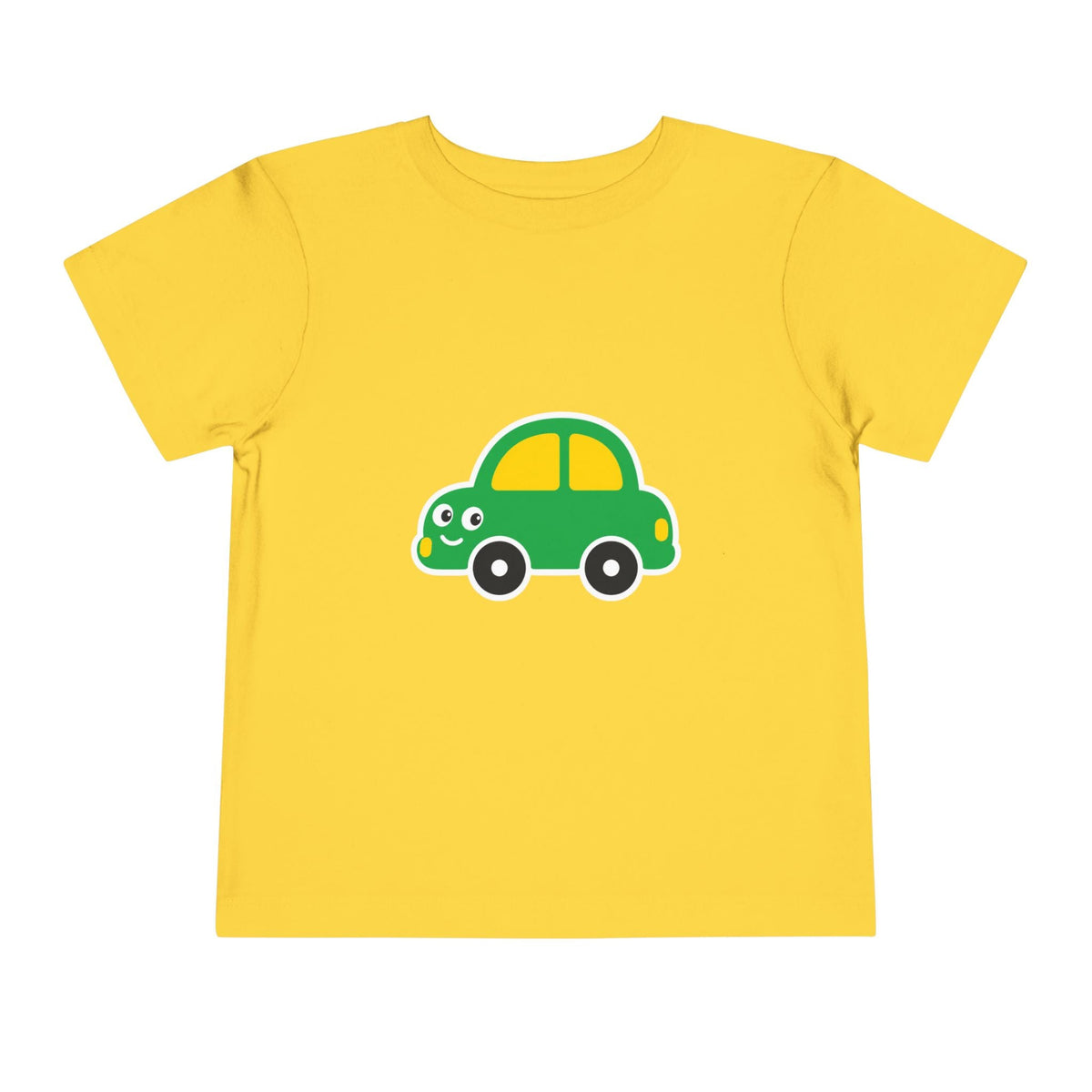 Toddler Tee — Cute Green Cartoon Car Graphic - Front Patch Kids Co.