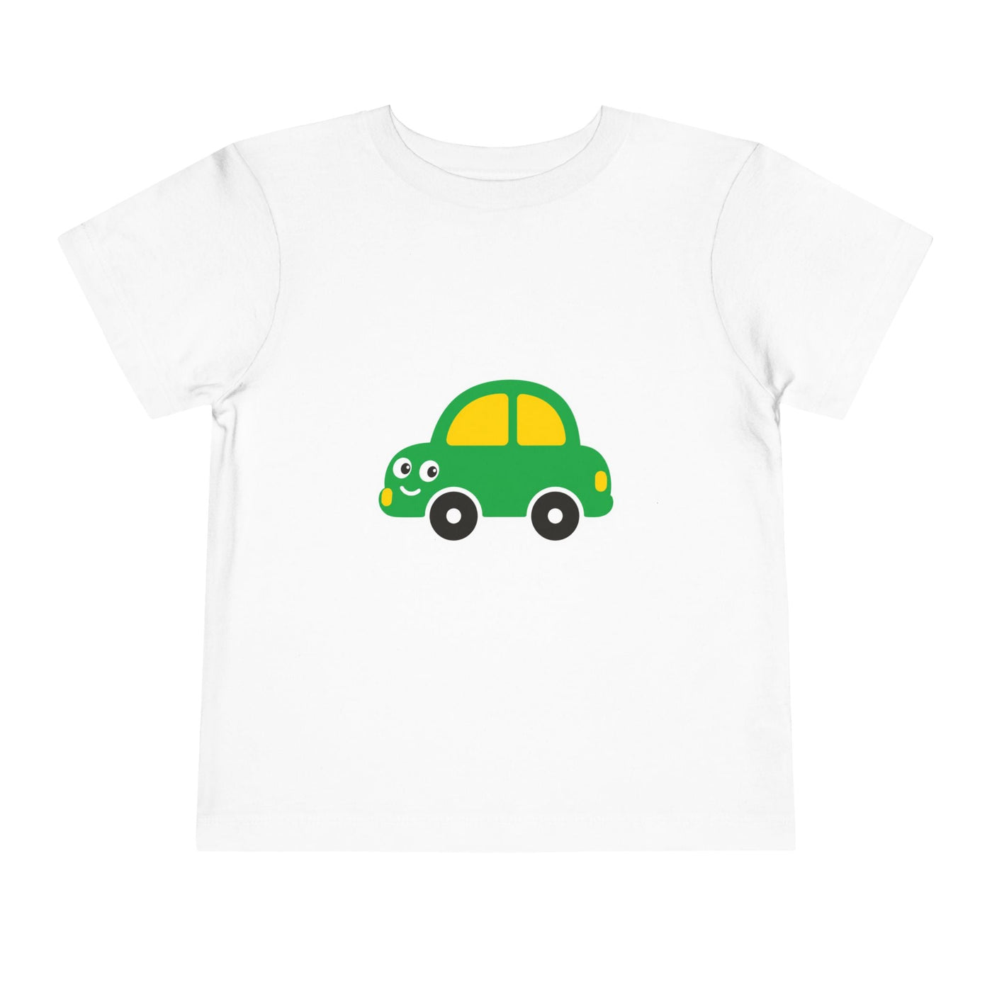 Toddler Tee — Cute Green Cartoon Car Graphic - Front Patch Kids Co.