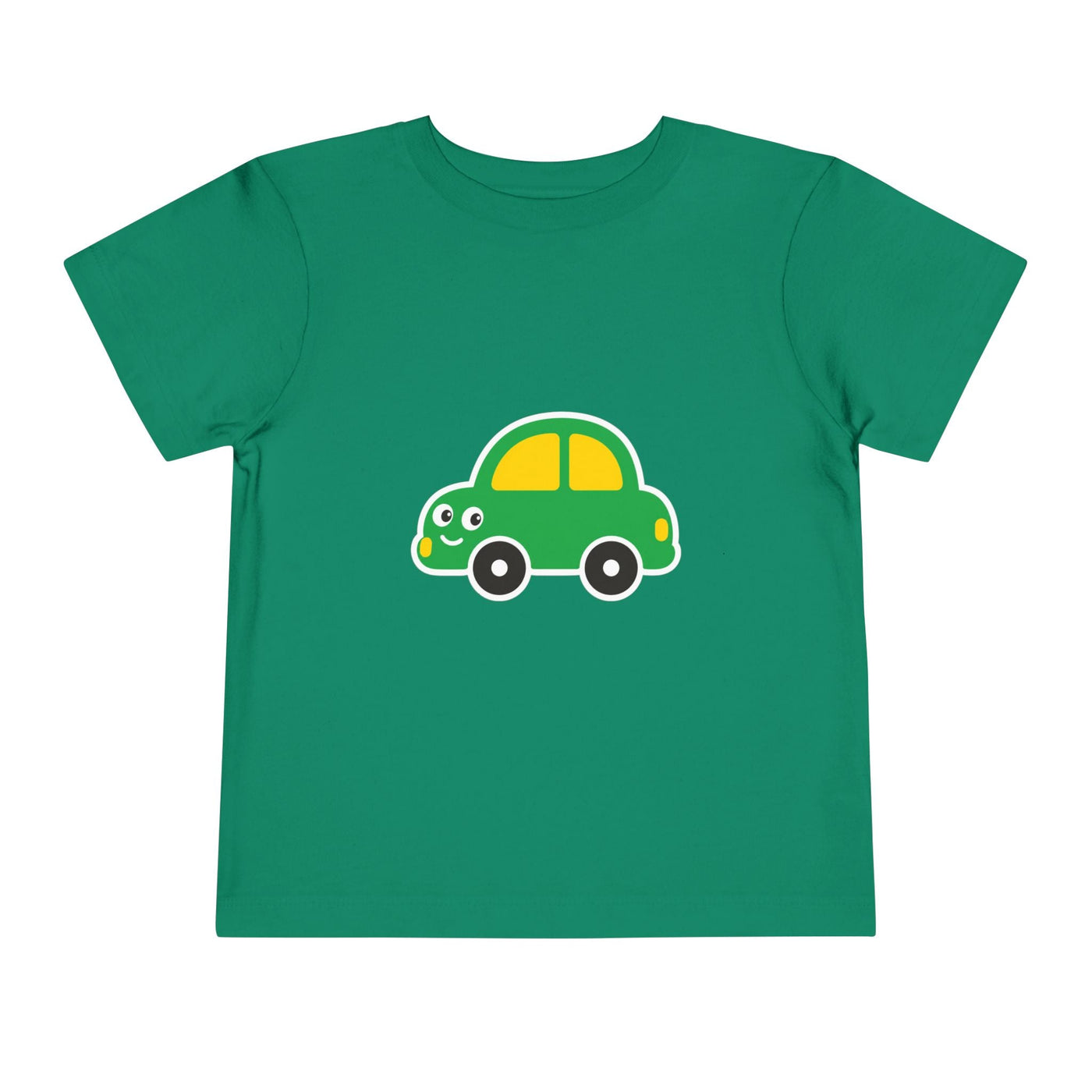 Toddler Tee — Cute Green Cartoon Car Graphic - Front Patch Kids Co.