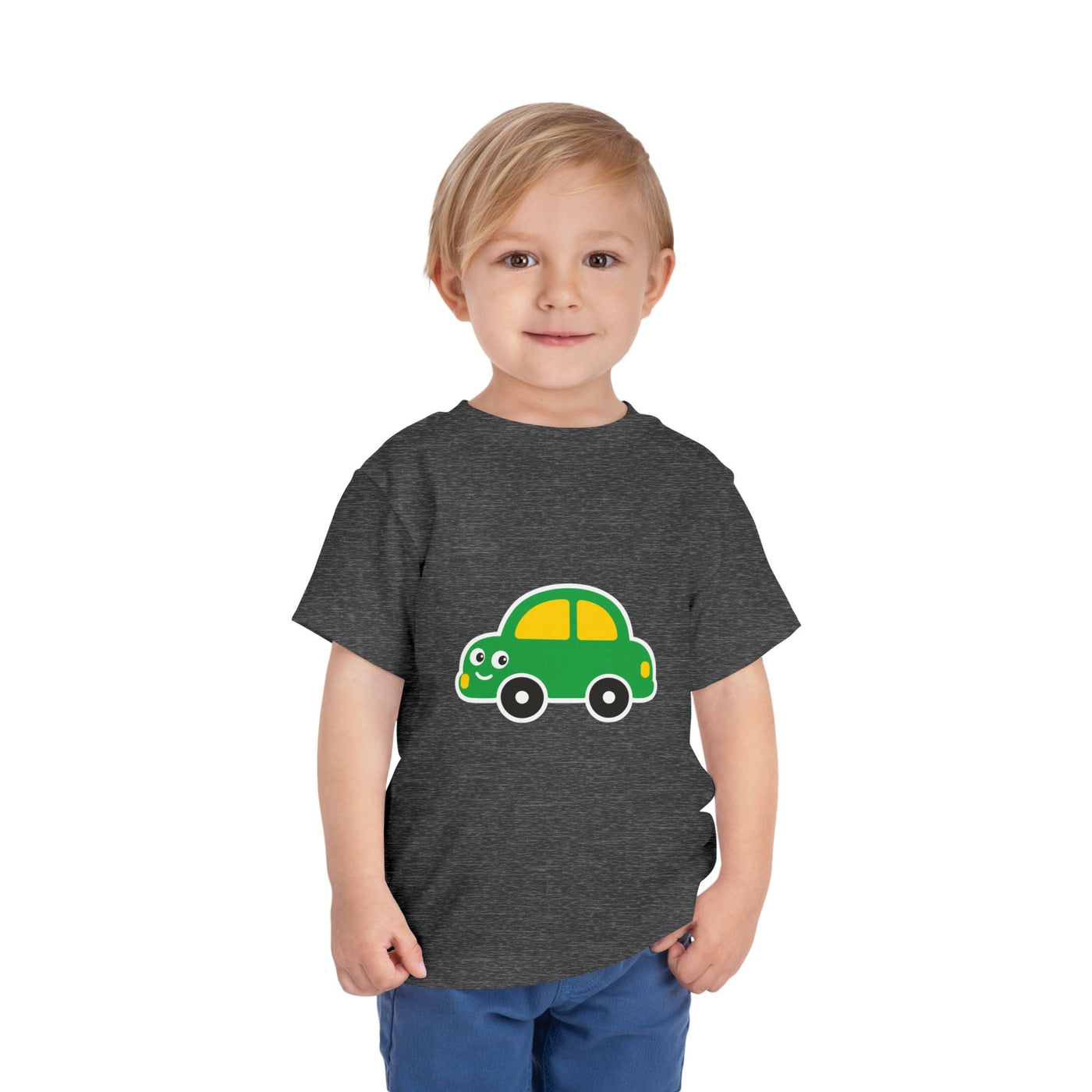 Toddler Tee — Cute Green Cartoon Car Graphic - Front Patch Kids Co.