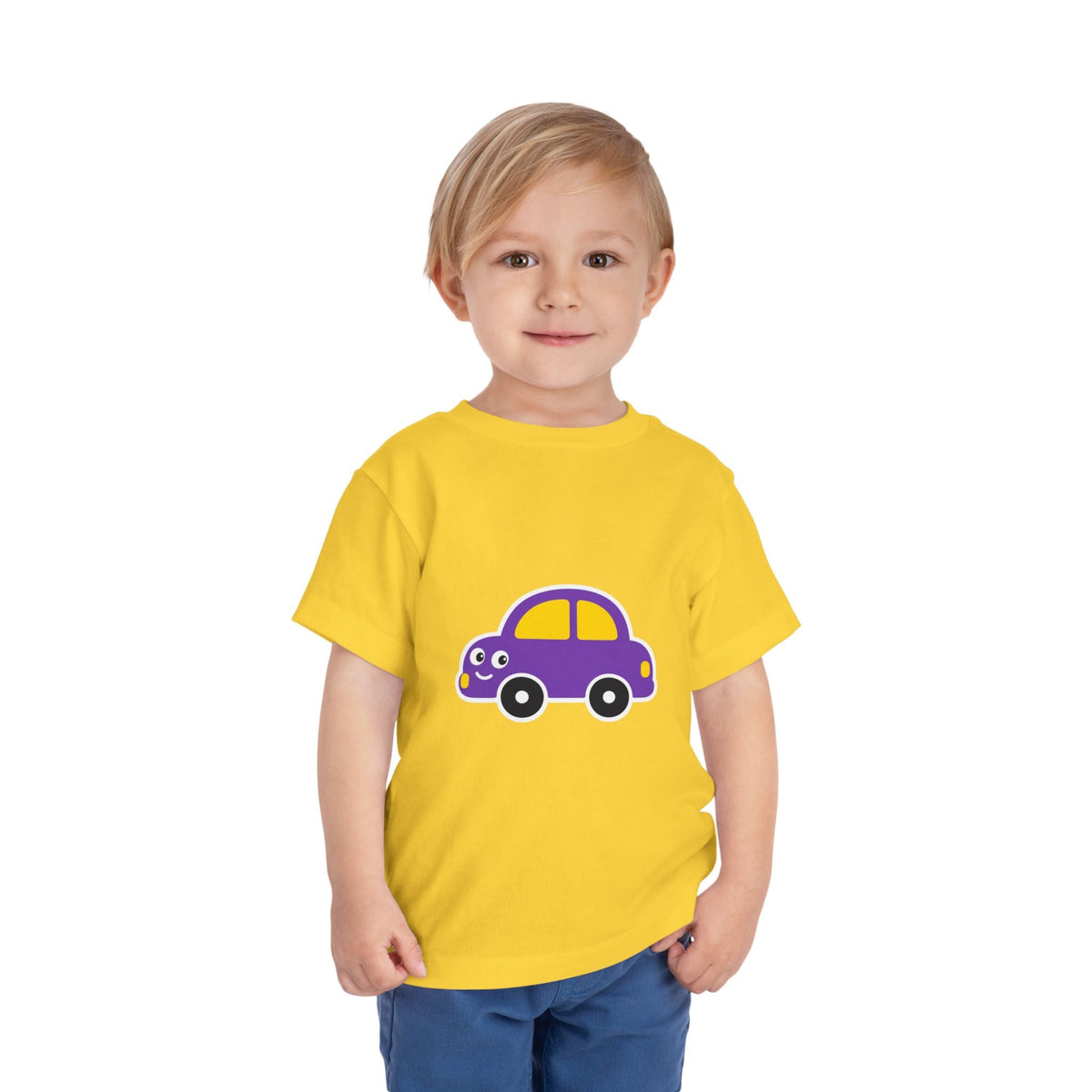 Toddler Tee — Cute Purple Cartoon Car Shirt for Kids - Front Patch Kids Co.