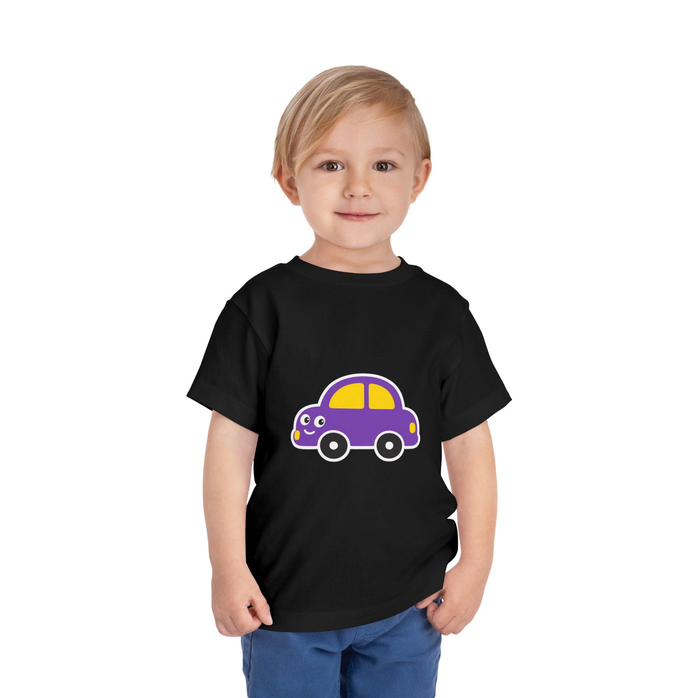 Toddler Tee — Cute Purple Cartoon Car Shirt for Kids - Front Patch Kids Co.
