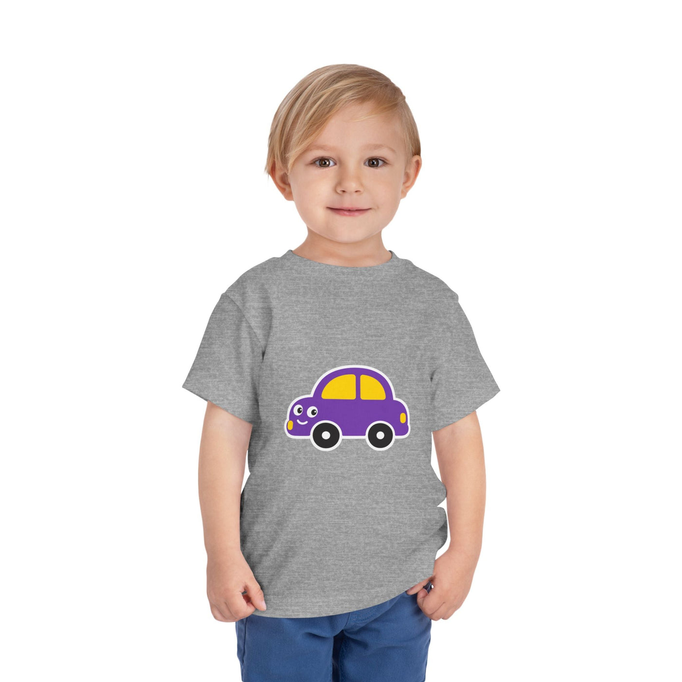 Toddler Tee — Cute Purple Cartoon Car Shirt for Kids - Front Patch Kids Co.