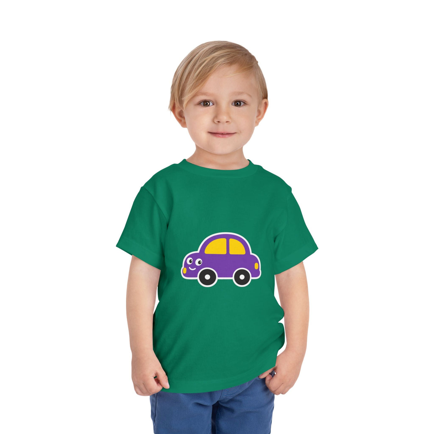 Toddler Tee — Cute Purple Cartoon Car Shirt for Kids - Front Patch Kids Co.