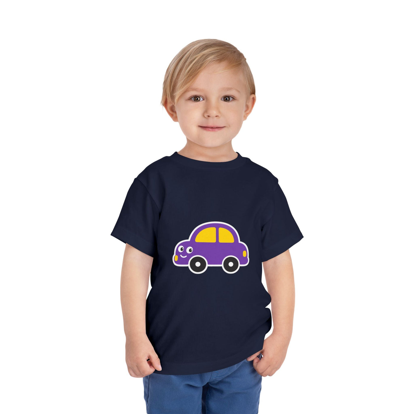 Toddler Tee — Cute Purple Cartoon Car Shirt for Kids - Front Patch Kids Co.