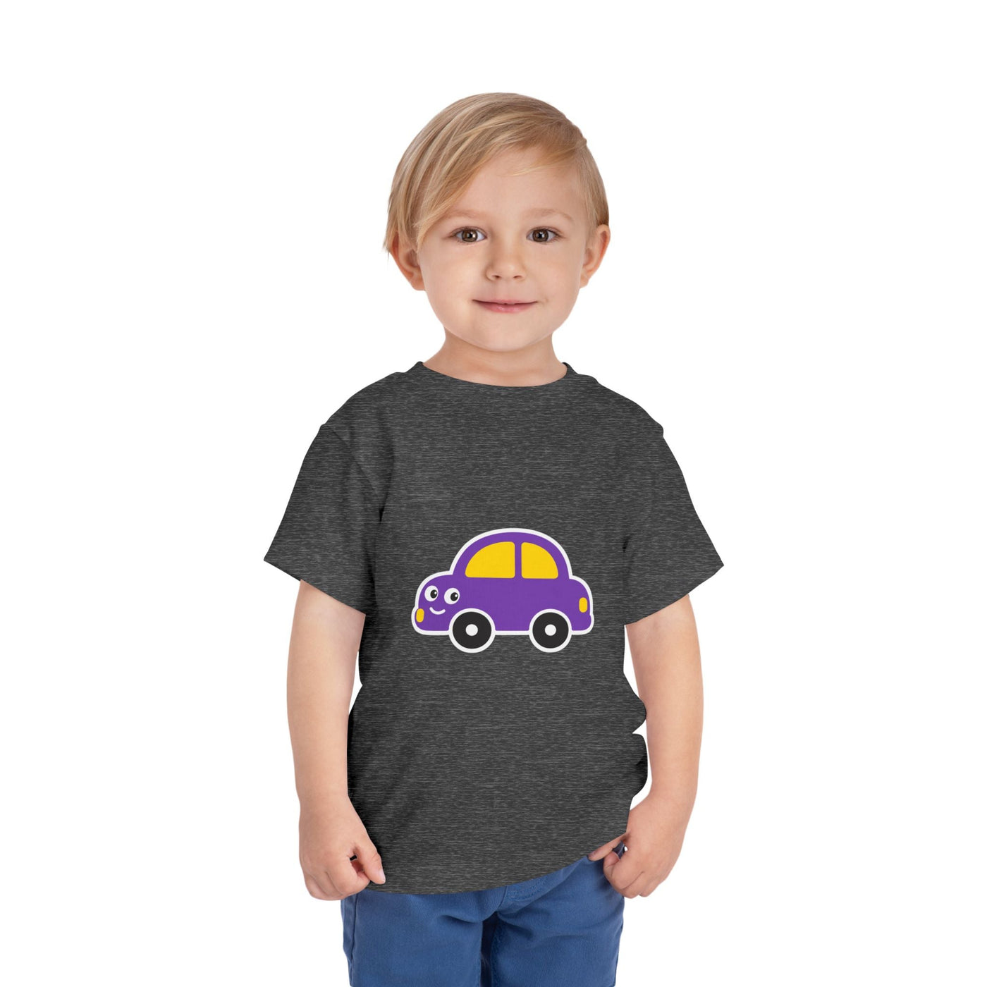Toddler Tee — Cute Purple Cartoon Car Shirt for Kids - Front Patch Kids Co.