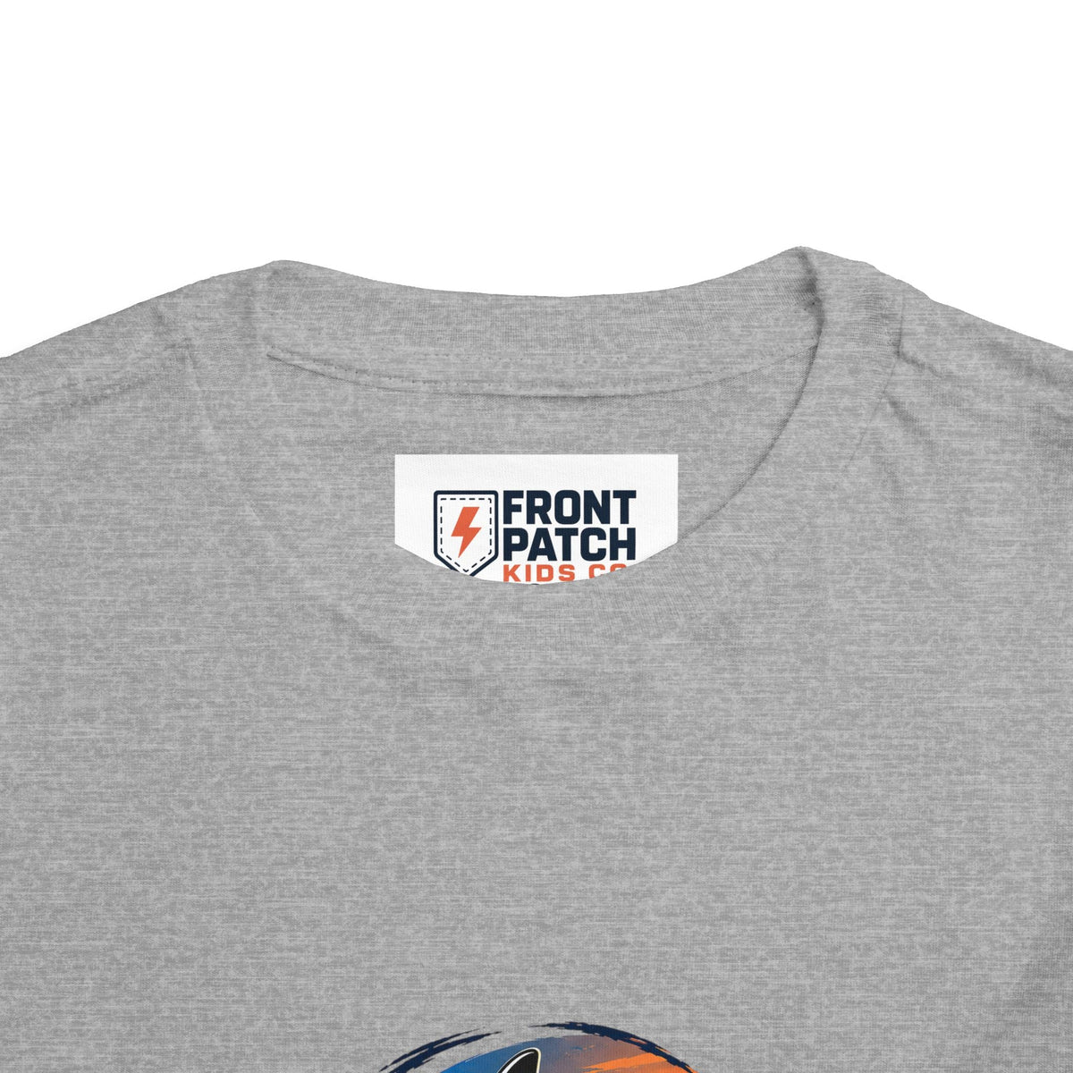 Toddler Tee — 'Front Patch' Surf Shark Graphic Sunset Kids Shirt - Front Patch Kids Co.