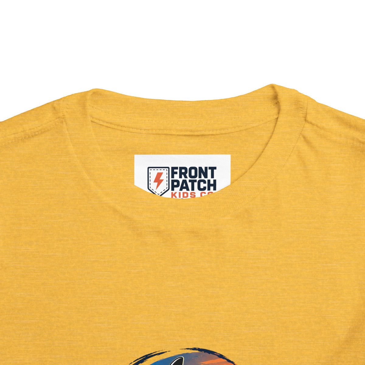 Toddler Tee — 'Front Patch' Surf Shark Graphic Sunset Kids Shirt - Front Patch Kids Co.