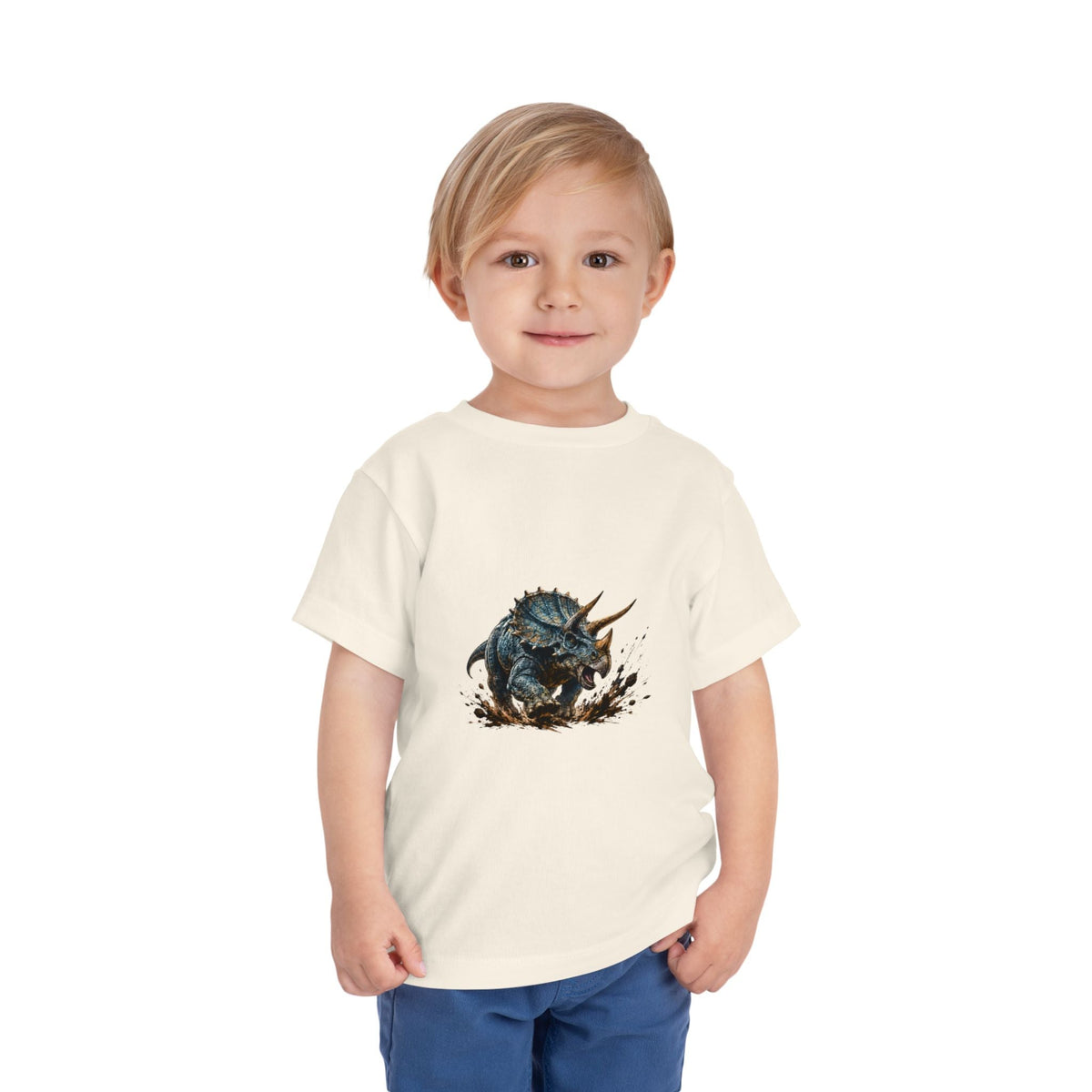 Toddler Tee — Mud-Splash Triceratops Dino Shirt for Kids - Front Patch Kids Co.