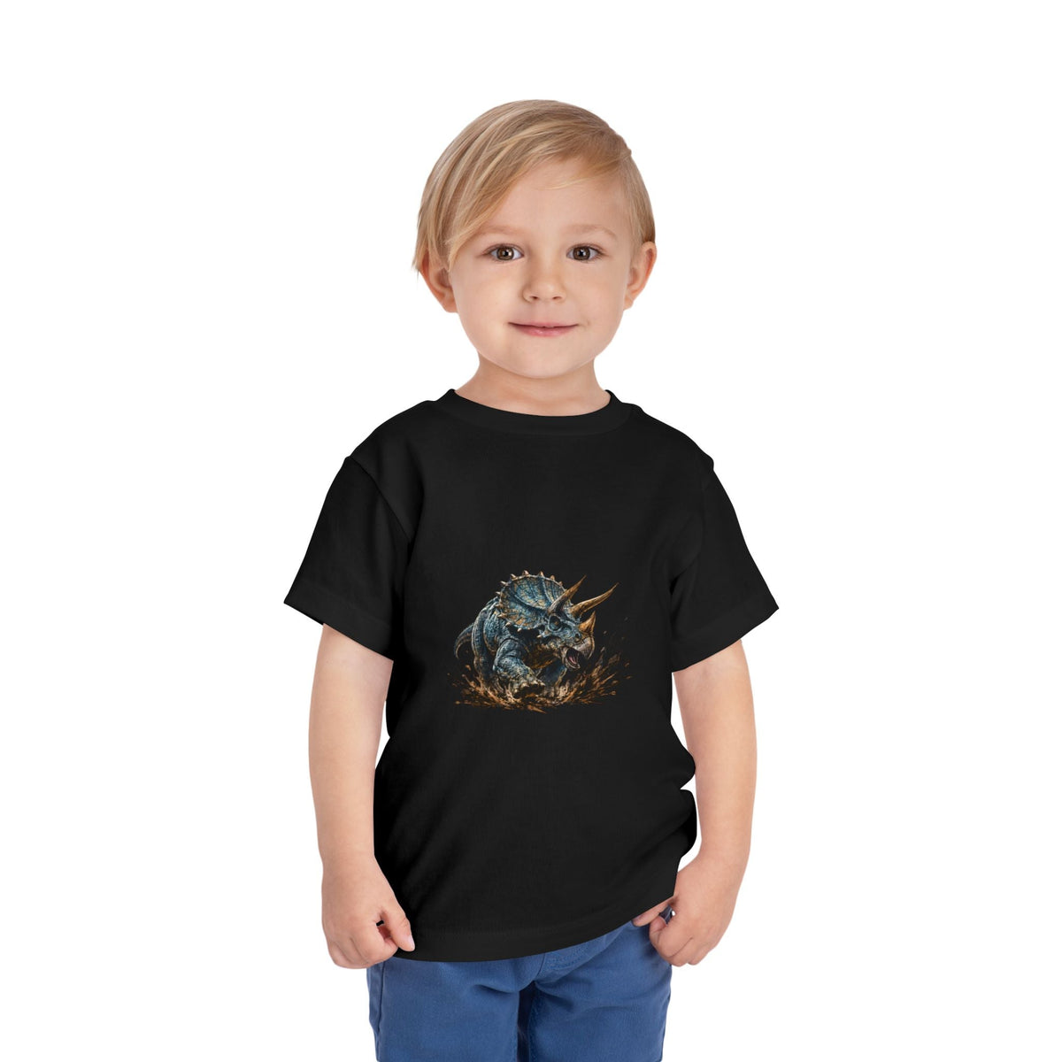 Toddler Tee — Mud-Splash Triceratops Dino Shirt for Kids - Front Patch Kids Co.