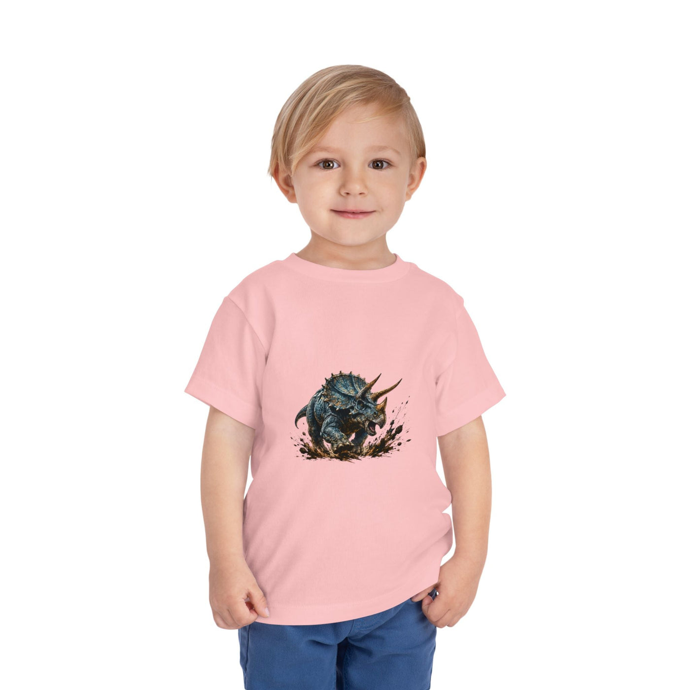 Toddler Tee — Mud-Splash Triceratops Dino Shirt for Kids - Front Patch Kids Co.