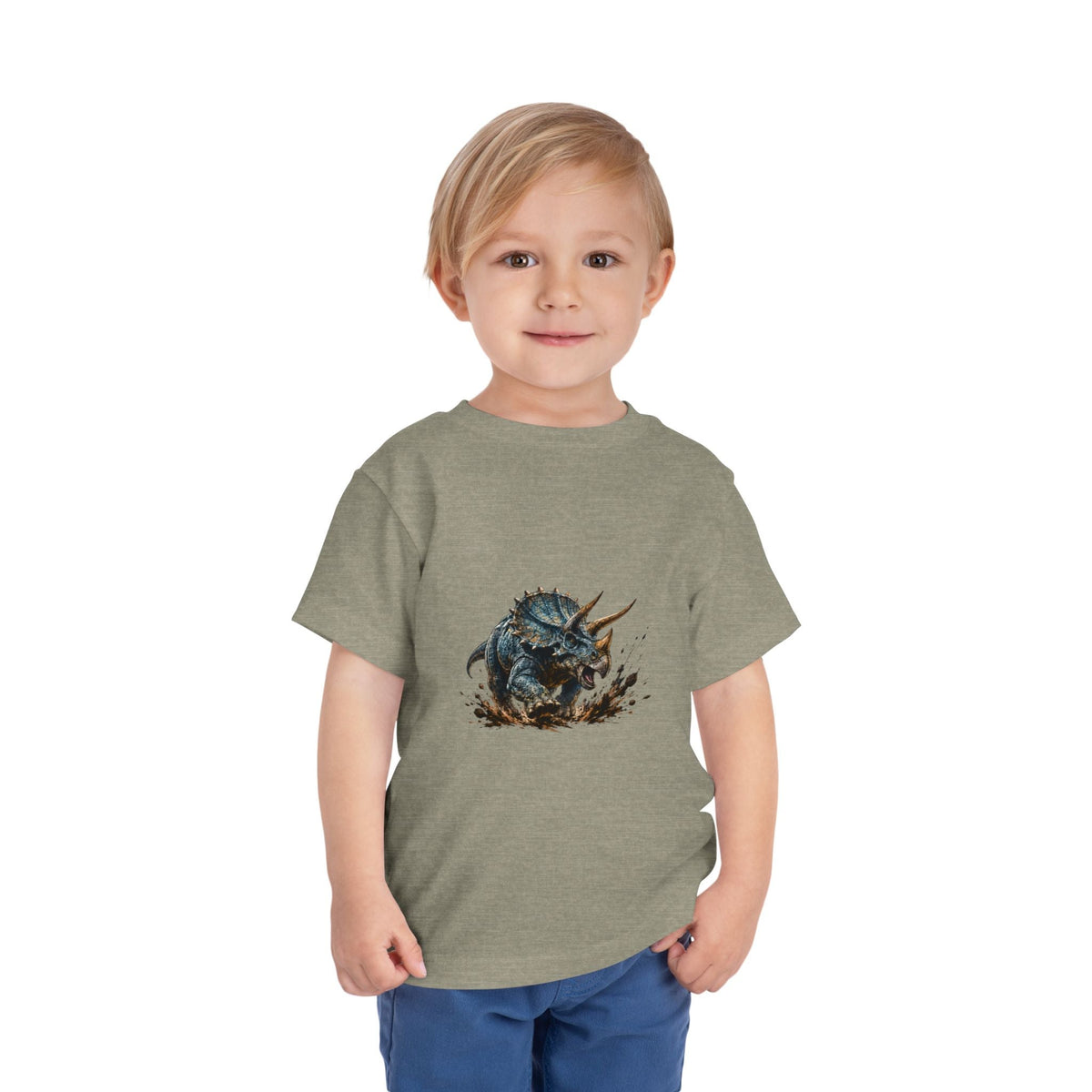 Toddler Tee — Mud-Splash Triceratops Dino Shirt for Kids - Front Patch Kids Co.
