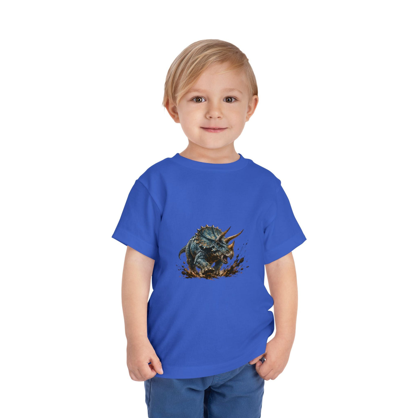 Toddler Tee — Mud-Splash Triceratops Dino Shirt for Kids - Front Patch Kids Co.