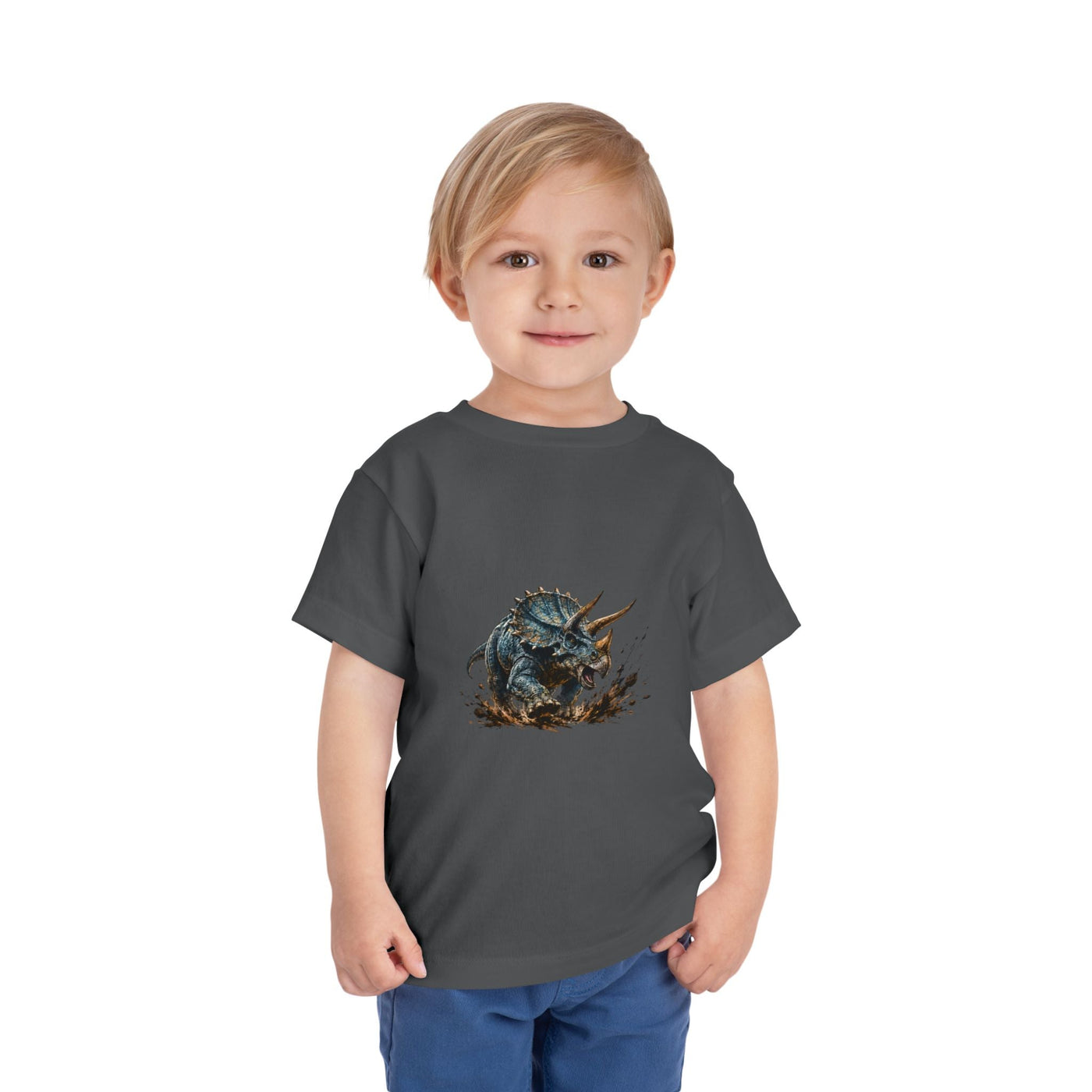 Toddler Tee — Mud-Splash Triceratops Dino Shirt for Kids - Front Patch Kids Co.