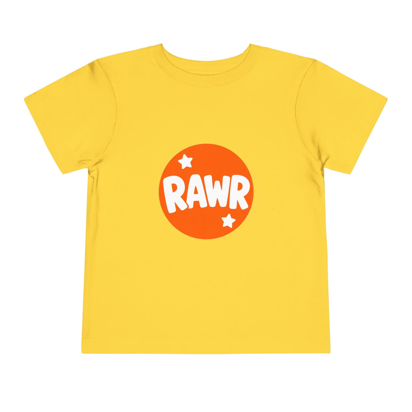 Toddler Tee — "RAWR" Orange Circle Graphic - Front Patch Kids Co.