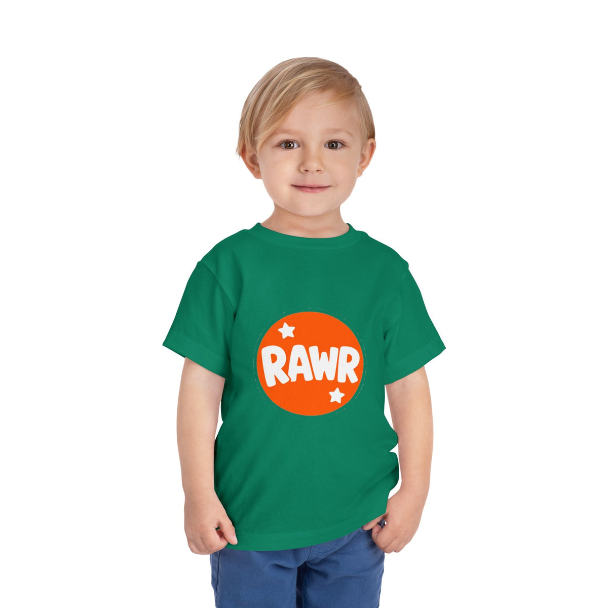 Toddler Tee — "RAWR" Orange Circle Graphic - Front Patch Kids Co.