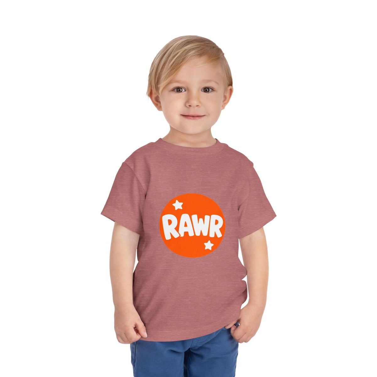 Toddler Tee — "RAWR" Orange Circle Graphic - Front Patch Kids Co.